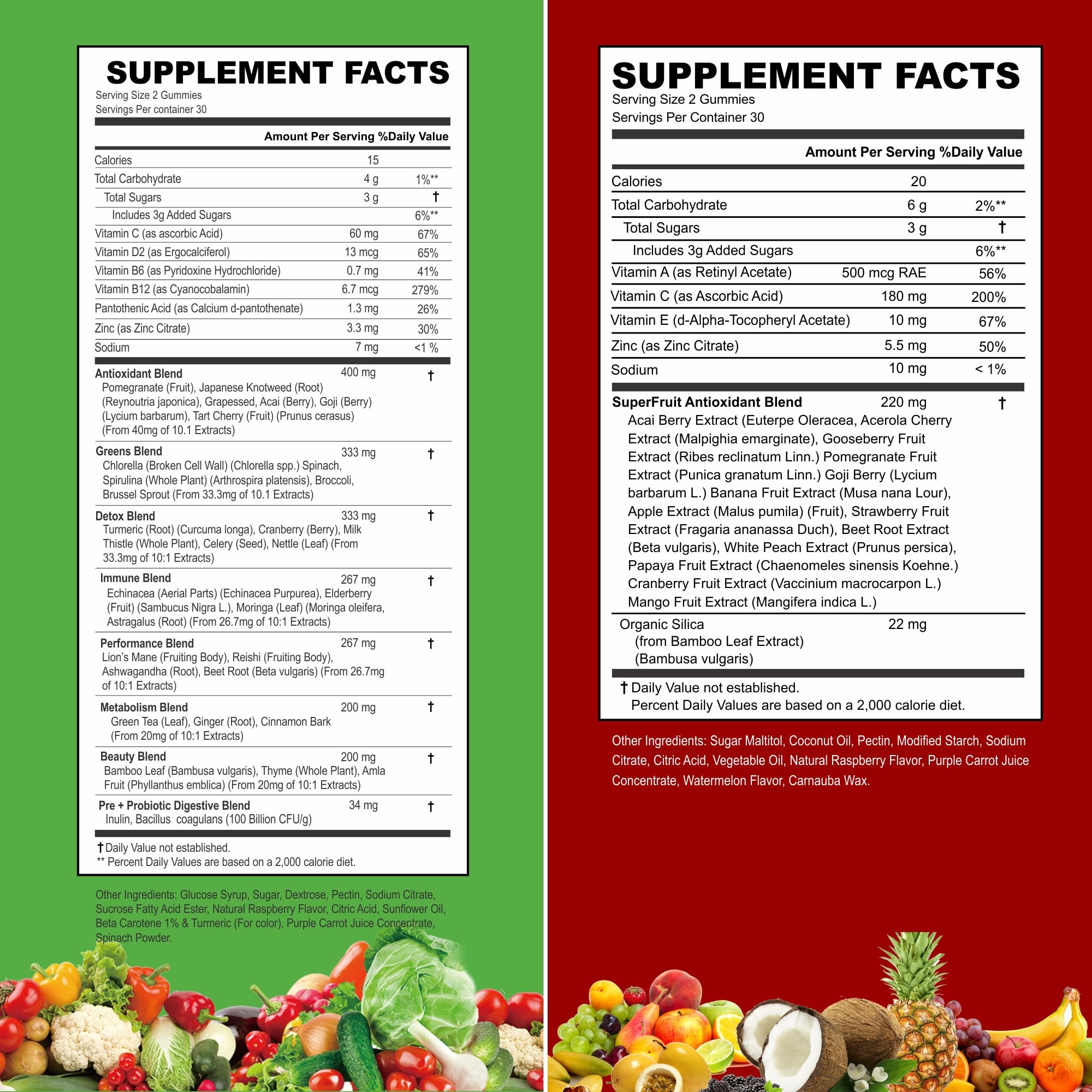 VITINITY Made with Real Fruit-Real Veggie Gummies-Superfood Vegetable Vitamin Supplement for Women,Men,Kids-Blend of Fruit and Greens for Daily Health.Fruits and Vegetables Supplements (30-Day Supply) VITINITY uk supplements