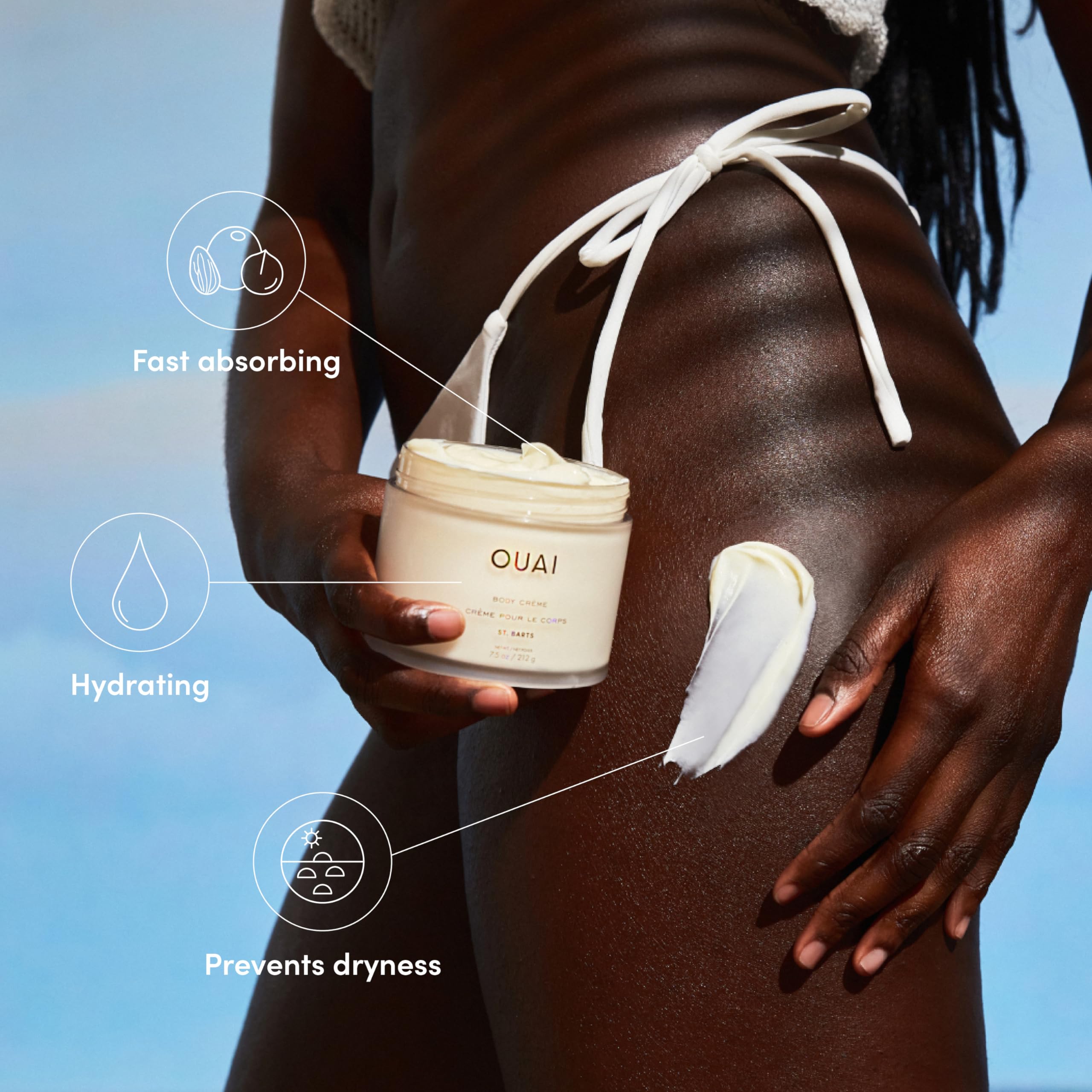 OUAI St. Barts Hair & Body Gift Set - Tropical-Scented Body Care for Women & Men - Includes Full Size Hydrating Body Cream & Deluxe Hair and Body Mist (2 Count) OUAI uk supplements