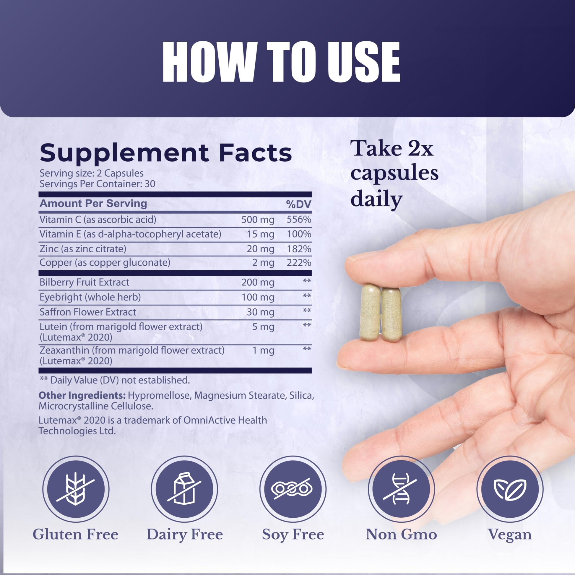NATION HEALTH MD Vision Nutri Complex - Eye Vitamins with Lutein, Bilberry - Eye and Vision Health for Men & Women - 60 Capsules NATION HEALTH MD uk supplements