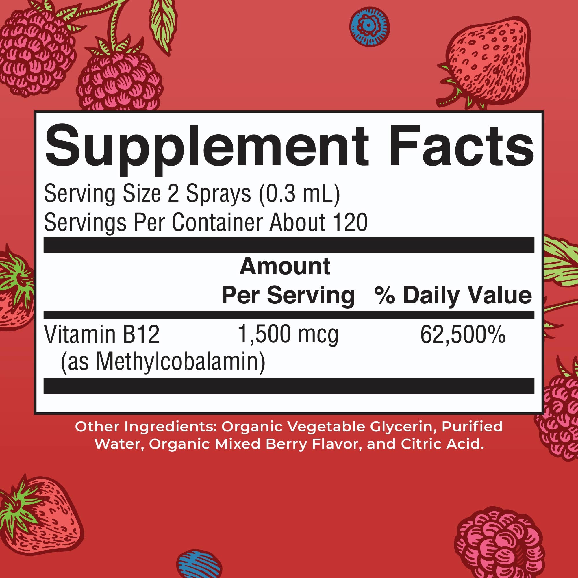 MaryRuth Organics Methyl B12 Spray | 1,500 mcg B12 Per Serving | Methylcobalamin | Energy Metabolism | Nervous System Support | Neuro Health | Vegan | Gluten Free | Sugar Free | 1 Fl Oz MARYRUTH'S uk supplements