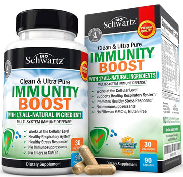 Immune Support Supplement with Vitamin C 1000mg Zinc Elderberry Extract Ginger BioSchwartz uk supplements