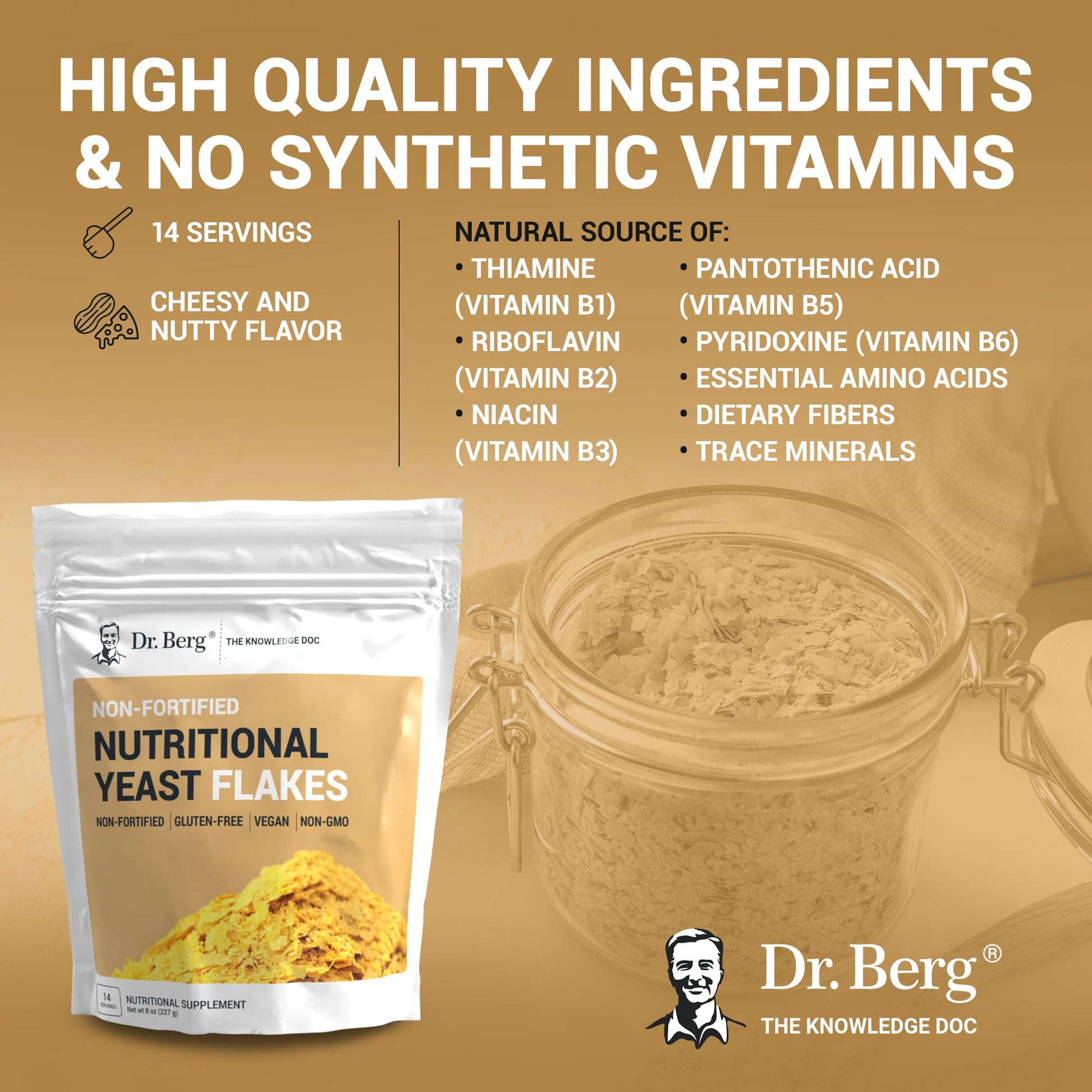 Dr. Berg Premium Nutritional Yeast Flakes - Delicious Non-Fortified Nutritional Yeast Dr. Berg Nutritionals uk supplements