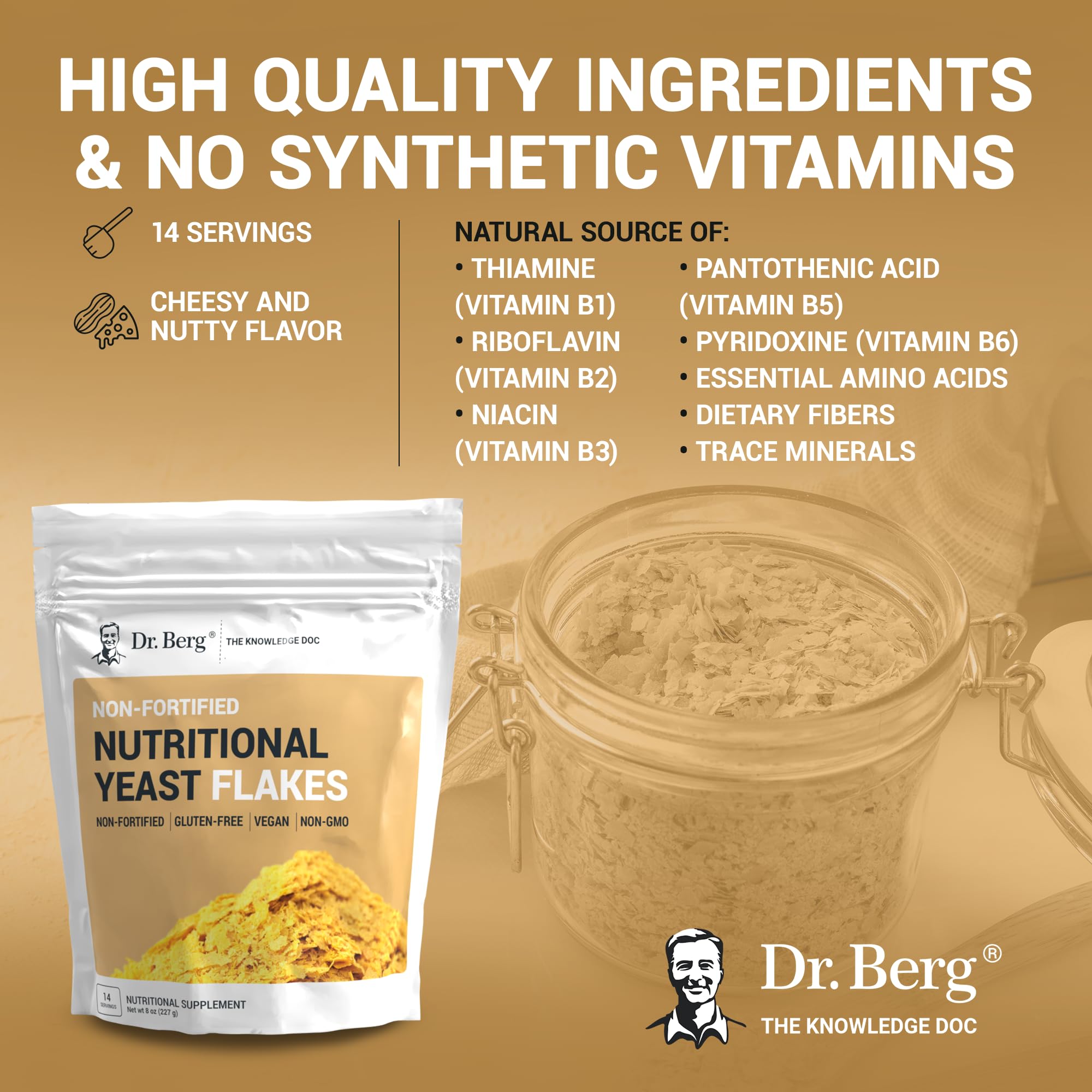 Dr. Berg Premium Nutritional Yeast Flakes - Delicious Non-Fortified Nutritional Yeast Dr. Berg Nutritionals uk supplements