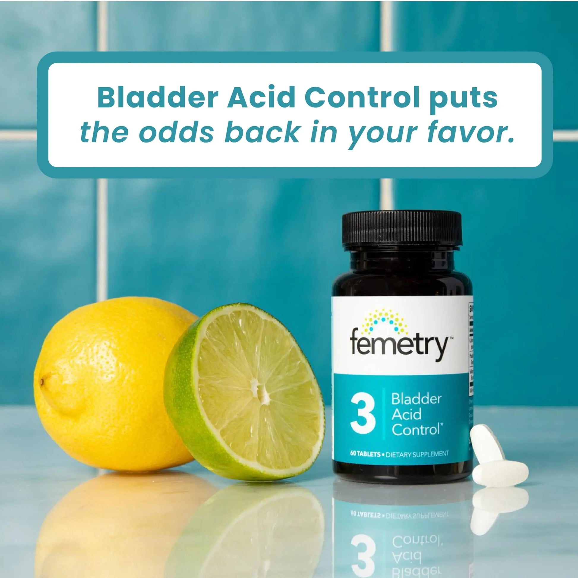 LifeSeasons Femetry Bladder Acid Control - Support for Interstitial Cystitis - Reduce Urine Acidity in The Bladder - Eases Flares Caused by Eating or Drinking Acidic Foods - 60 Tablets LifeSeasons uk supplements