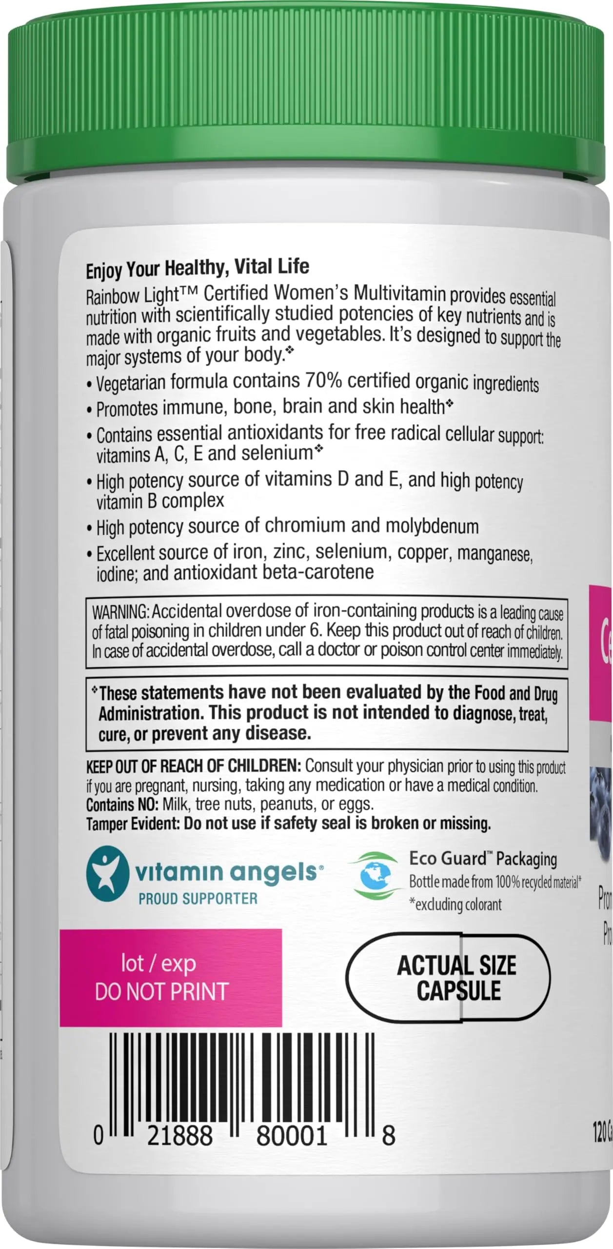 Rainbow Light Multivitamin for Women | 120 Capsules | with Organic Fruits and Vegetables | Vegetarian, Non-GMO Rainbow Light uk supplements