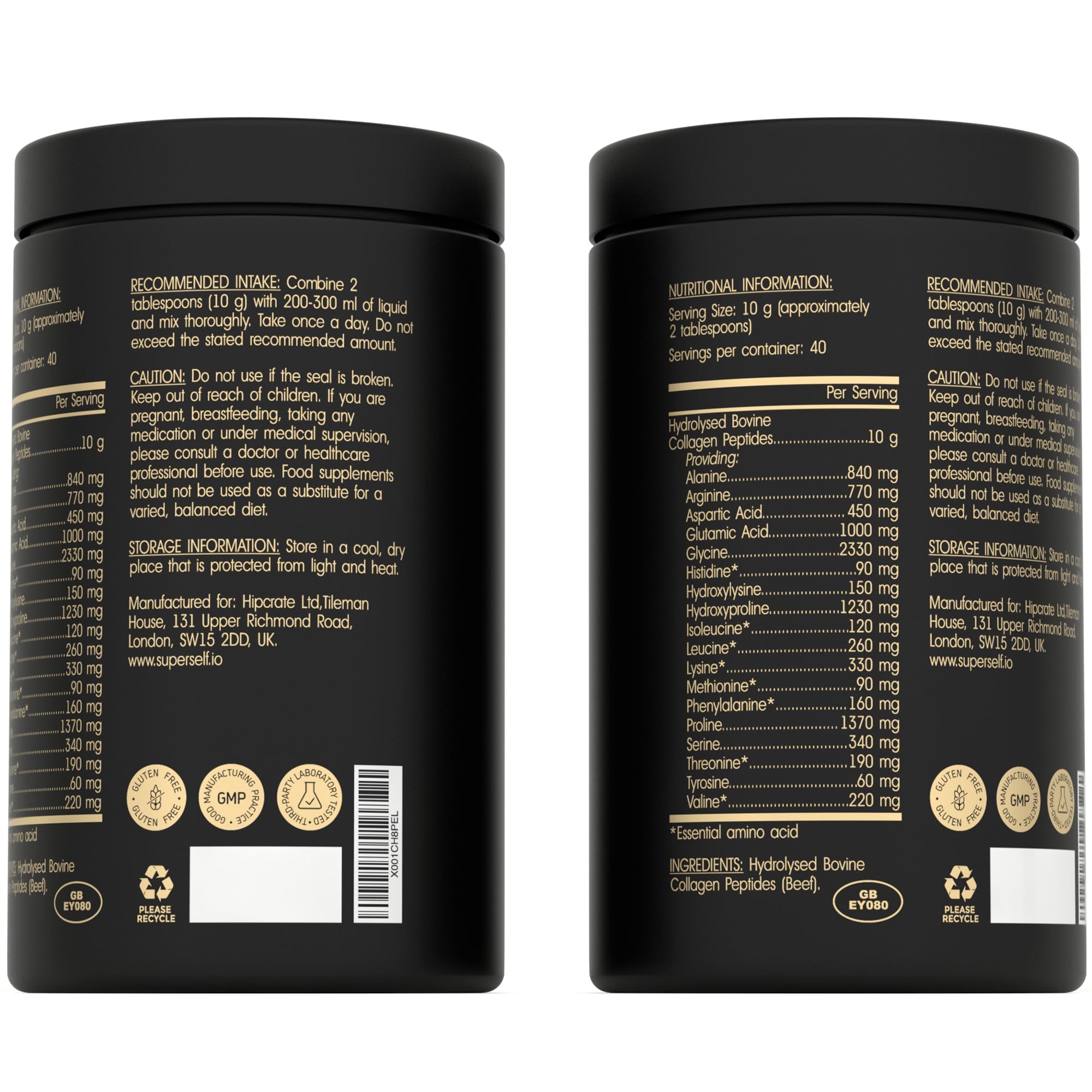 Premium Collagen Powder - Collagen Supplements for Women & Men - Pure Bovine Collagen Peptides 400g SuperSelf uk supplements