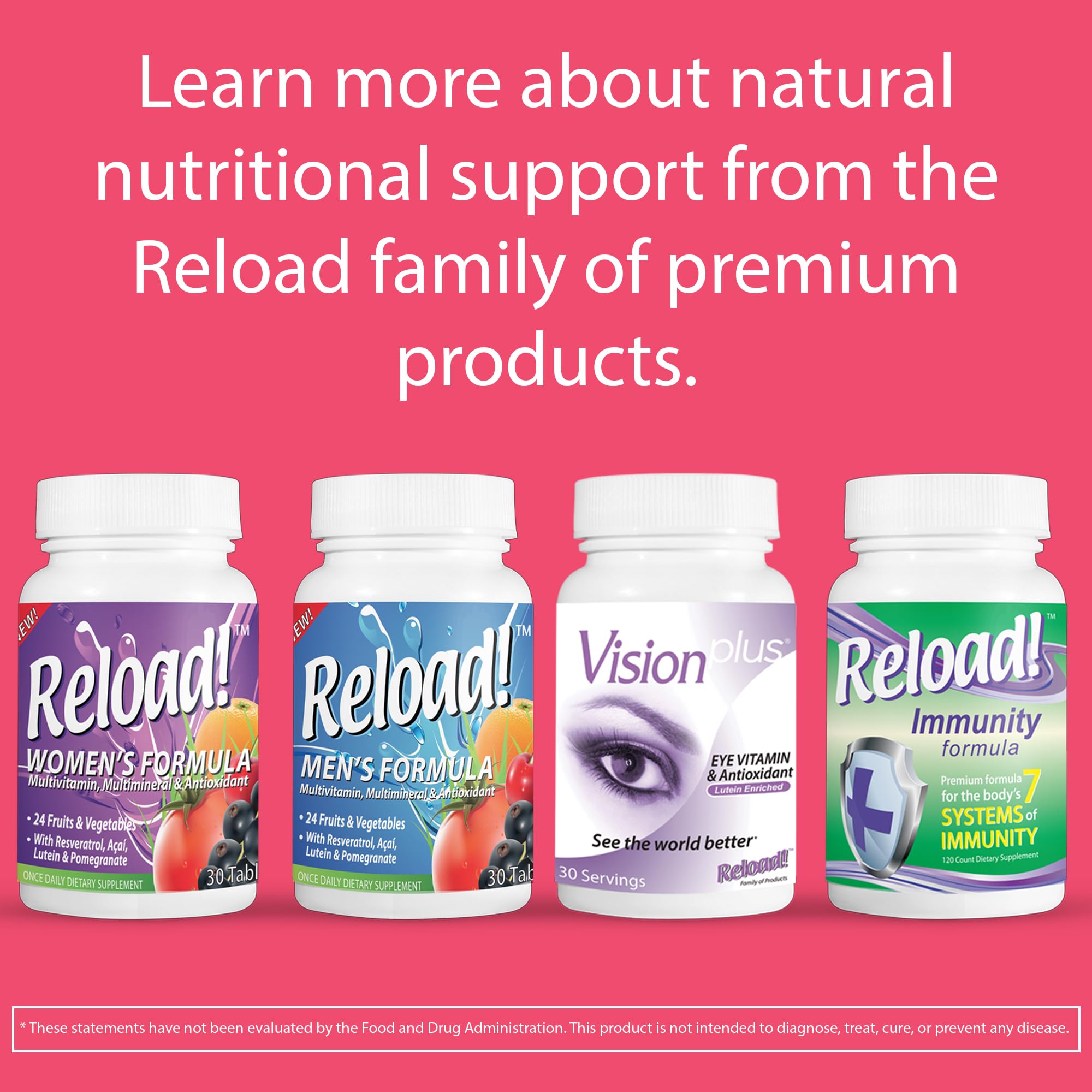 Reload! Women’s 50+ Multivitamin, Multimineral & Antioxidant – with Resveratrol, Acai, Lutein, Cranberry, Pomegranate & 25 Fruits & Vegetables – Once Daily Tablets – 30 Count Reload! uk supplements