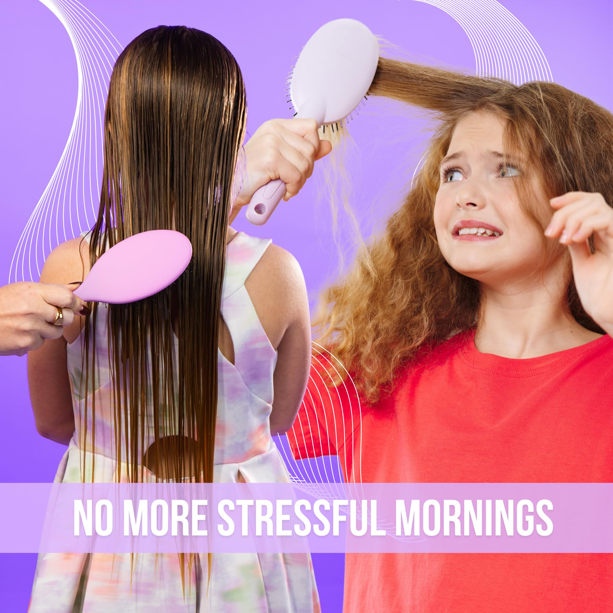 SimplyHair Ultimate Hair Extension Brush & Detangler Anti-Static, Dual Bristle Design, Soft Boar Bristle, Great for All Hair Types & Extensions - Pink & Purple Ombre Brush Ideal for Adults & Kids Simply Hair uk supplements