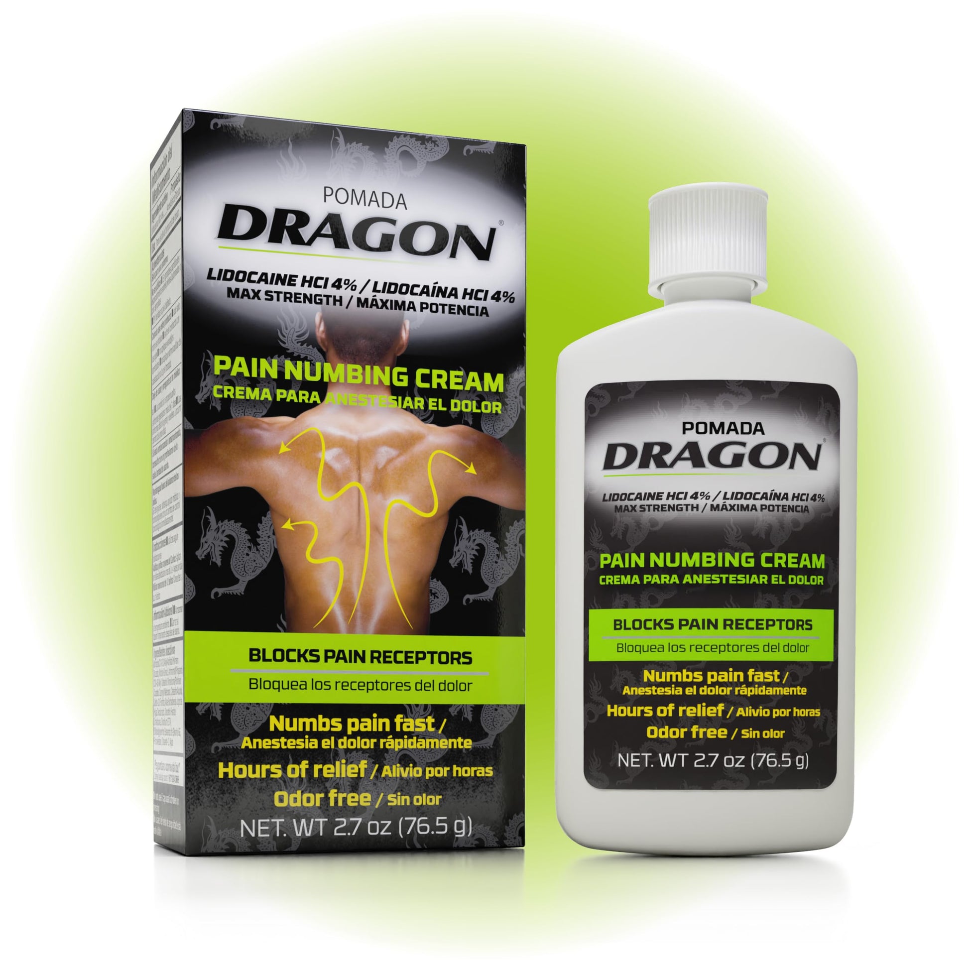 Dragon Numbing Cream Lidocaine 4% Maximum Strength Numbing Cream, Topical analgesic with Lidocaine for Muscle Relief, Pain Cream for Knees and Feet, 2.7 Oz DRAGON uk supplements