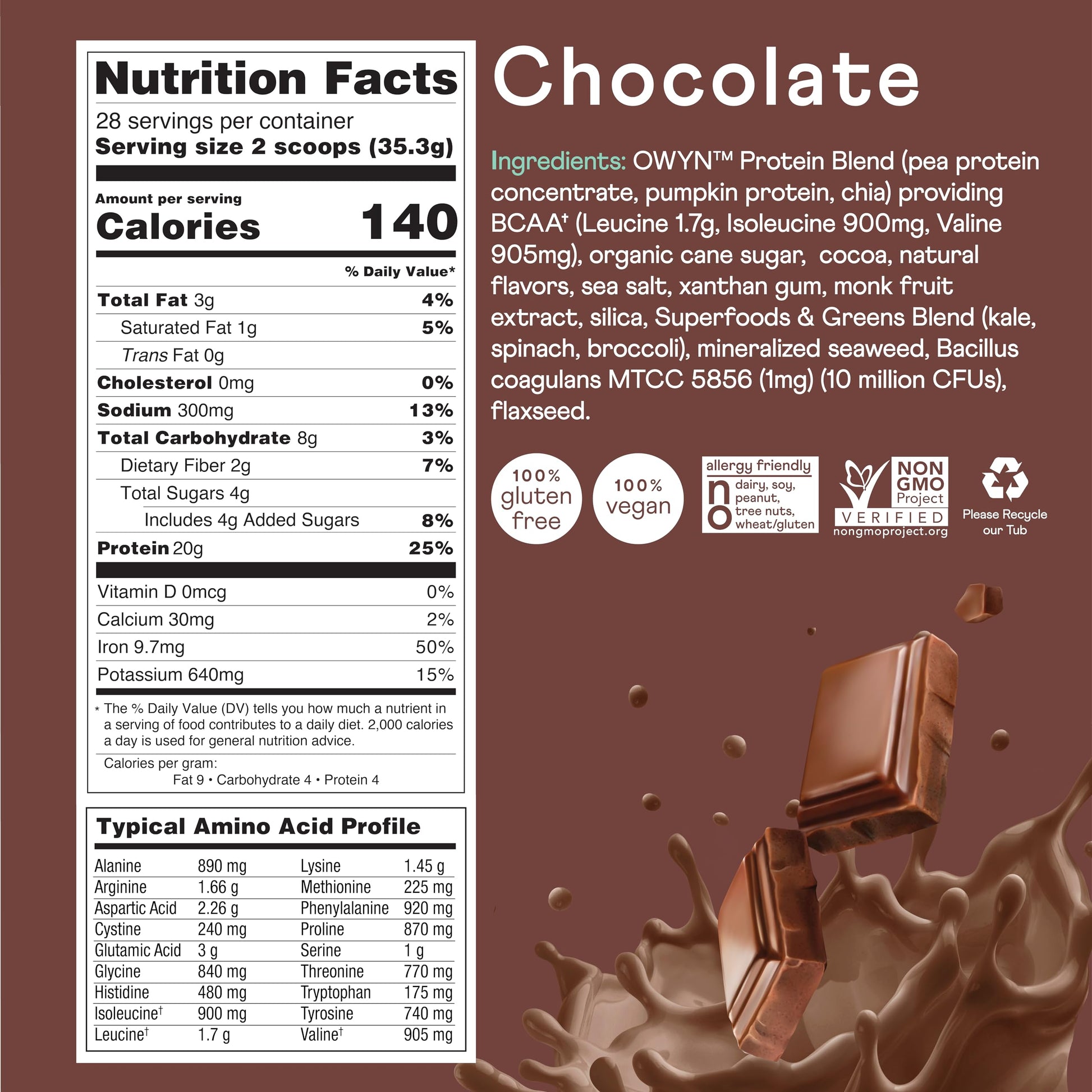 OWYN Only What You Need Vegan Protein Powder, 20g Plant Based Protein, Probiotics OWYN Only What You Need uk supplements