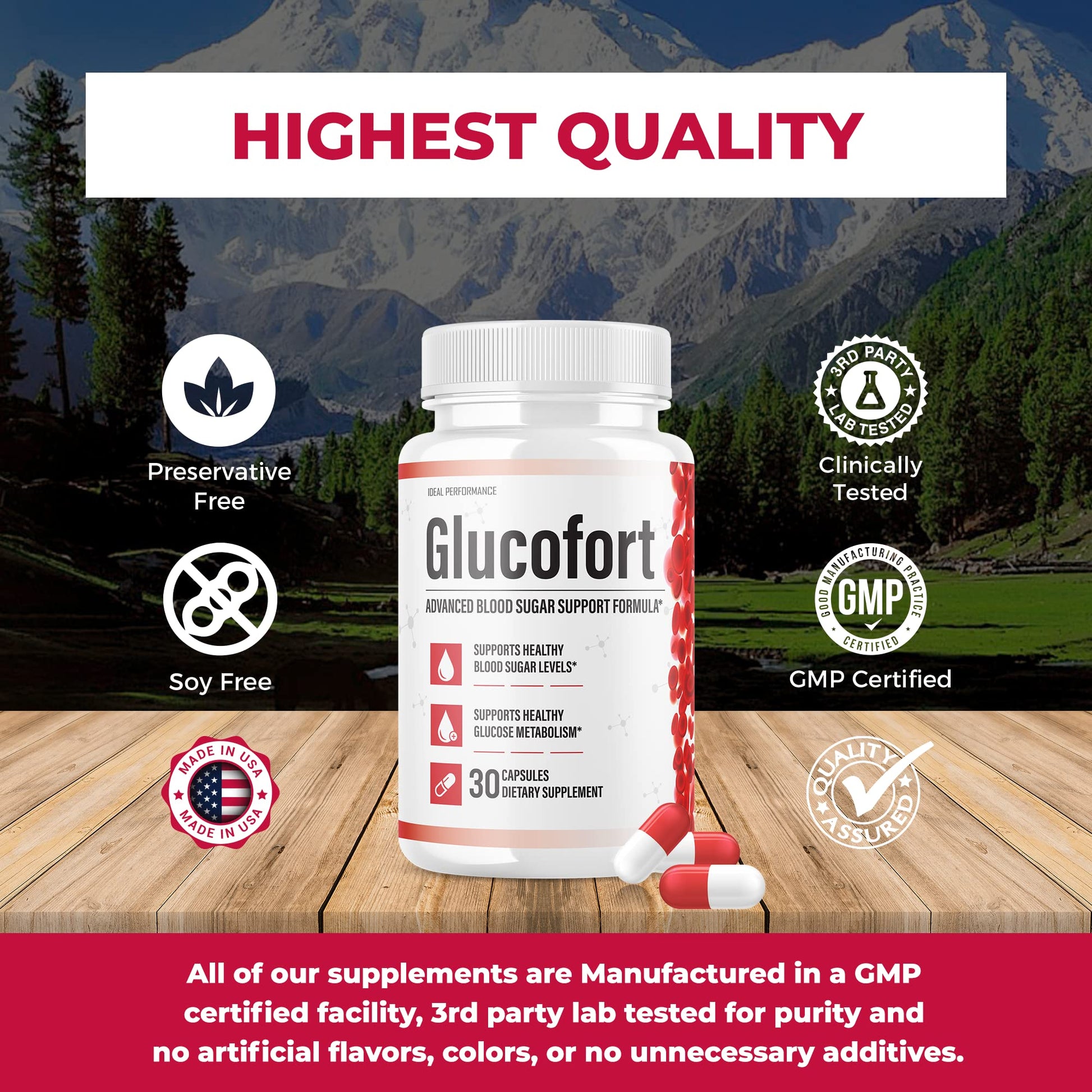 IDEAL PERFORMANCE (Official) Glucofort Supplement Support Formula (3 Pack) IDEAL PERFORMANCE uk supplements