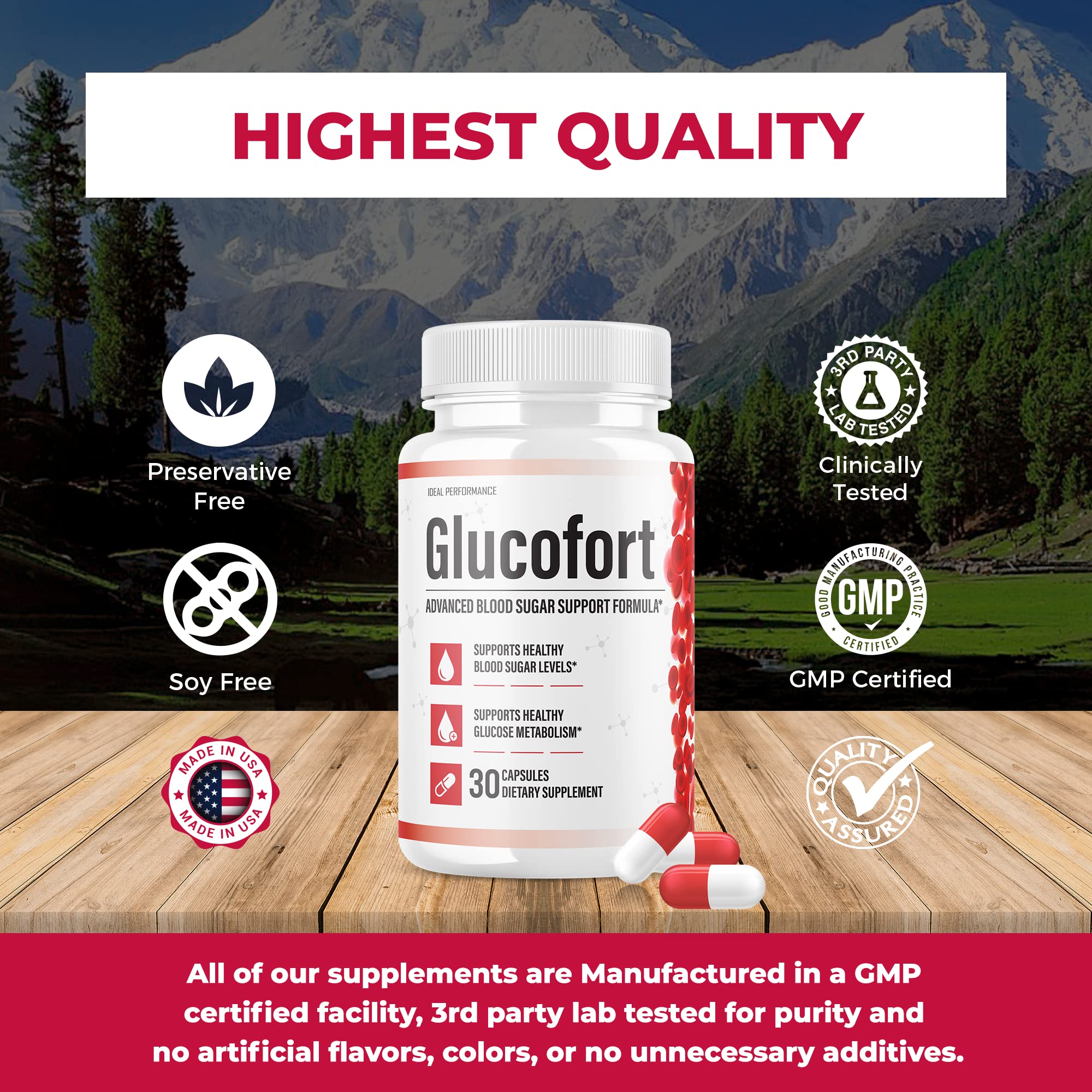 IDEAL PERFORMANCE (Official) Glucofort Supplement Support Formula (3 Pack) IDEAL PERFORMANCE uk supplements