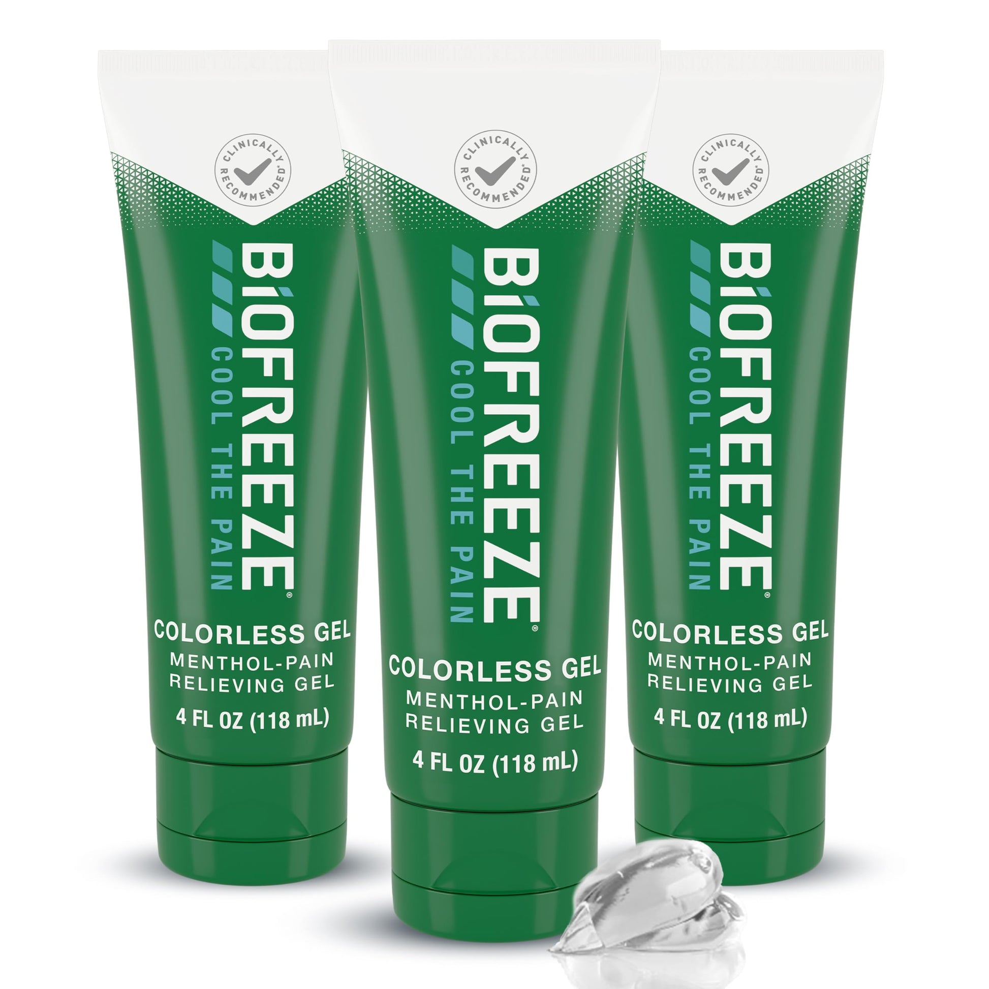 Biofreeze Pain Relief Gel for Knee, Neck, Hip, Joint, Shoulder, & Simple Backache, Arthritis Pain Reliever, Sore Muscle Relief, Colorless Menthol Gel 4 Fl Oz (Pack of 3) Biofreeze uk supplements