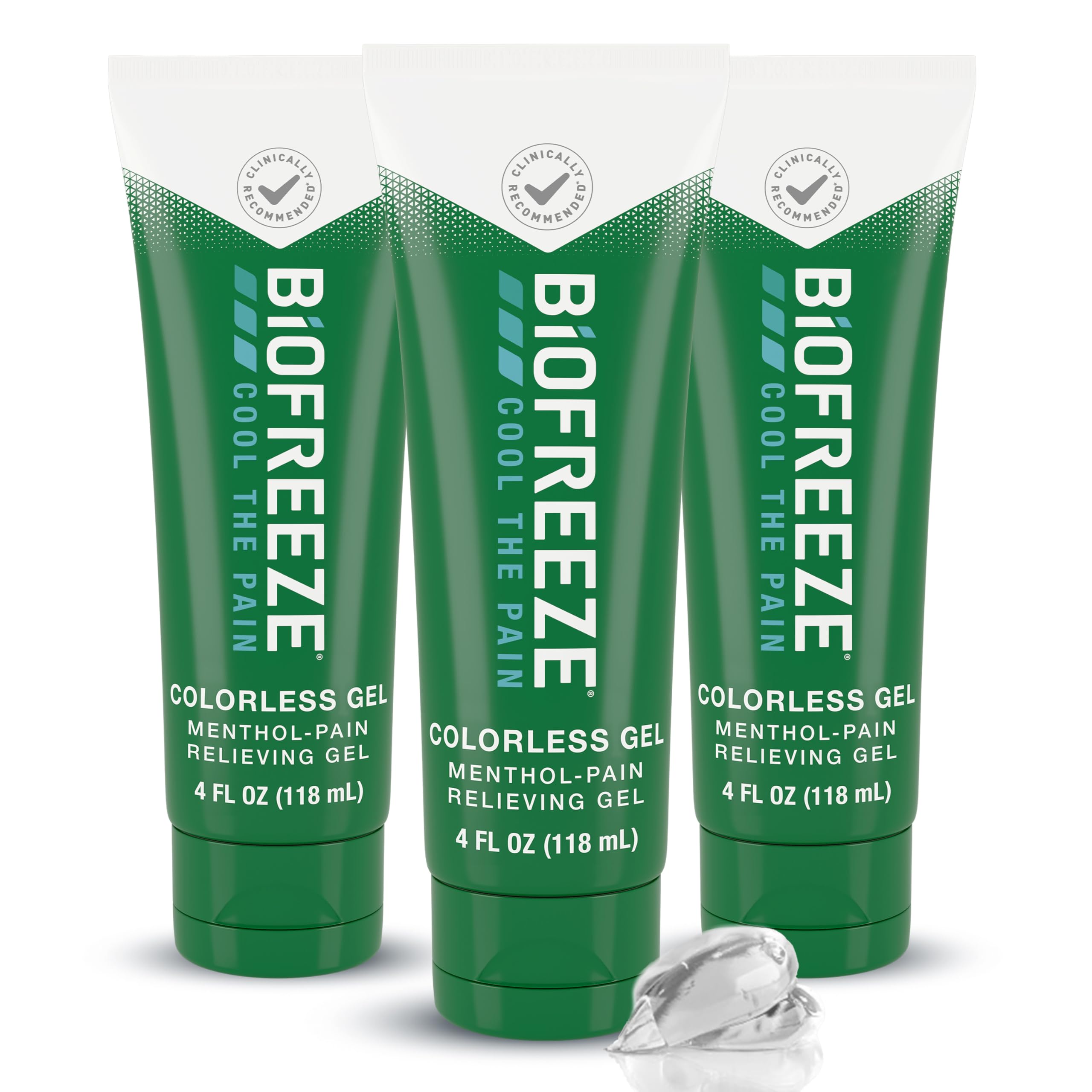 Biofreeze Pain Relief Gel for Knee, Neck, Hip, Joint, Shoulder, & Simple Backache, Arthritis Pain Reliever, Sore Muscle Relief, Colorless Menthol Gel 4 Fl Oz (Pack of 3) Biofreeze uk supplements