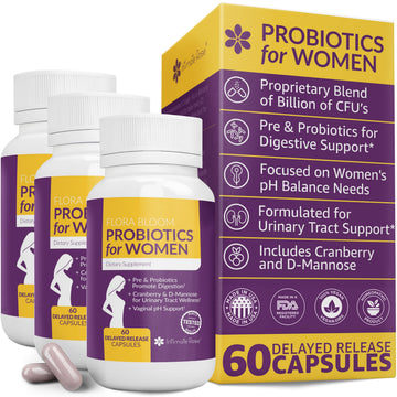 Probiotics for Women- 3 Pack(180 Capsules) - Ultimate Flora Bloom Probiotic Supplement for Women Intimate Rose uk supplements