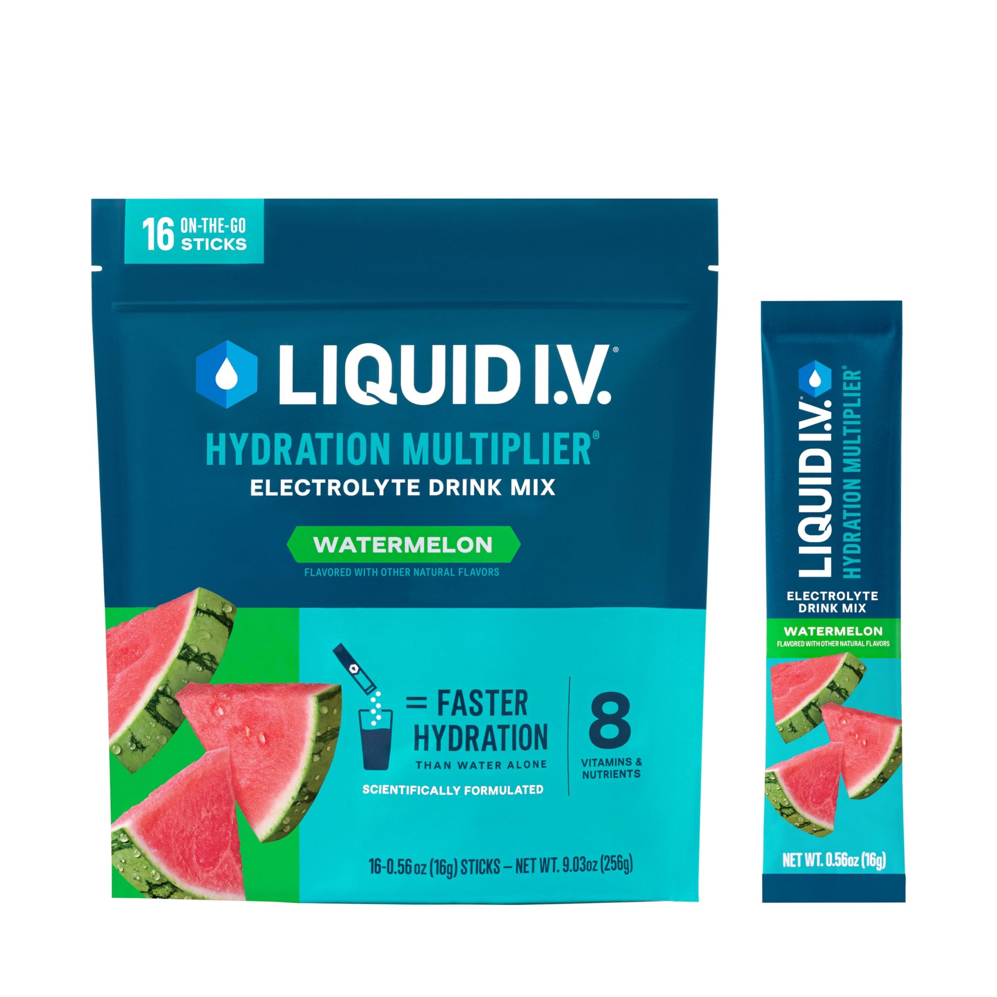 Liquid I.V.® Hydration Multiplier® - Watermelon | Electrolyte Powder Drink Mix | 1 Pack (16 Servings) Liquid I.V. uk supplements