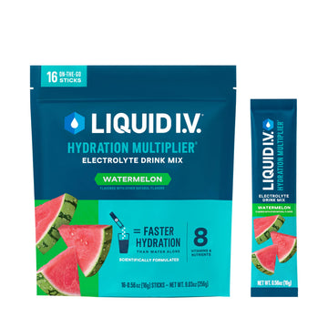 Liquid I.V.® Hydration Multiplier® - Watermelon | Electrolyte Powder Drink Mix | 1 Pack (16 Servings) Liquid I.V. uk supplements