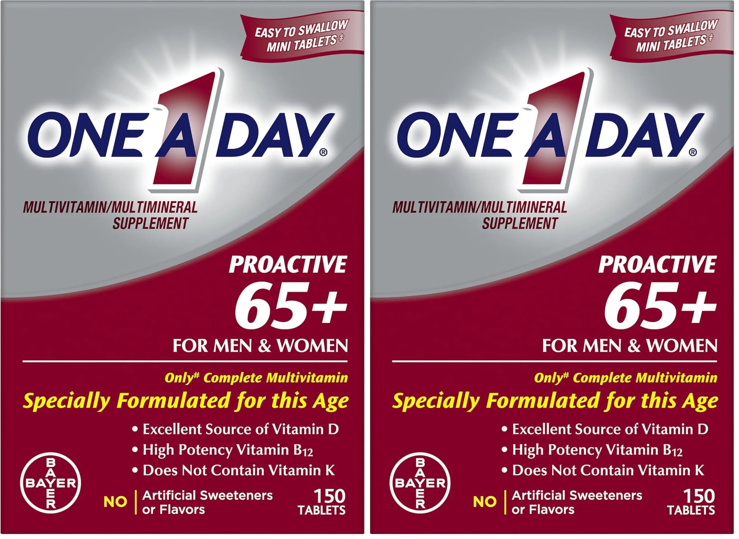 ONE A DAY Proactive 65+, Mens & Womens Multivitamin, Supplement with Vitamin A, Vitamin C, Vitamin D, and Zinc for Immune Health Support ONE A DAY uk supplements