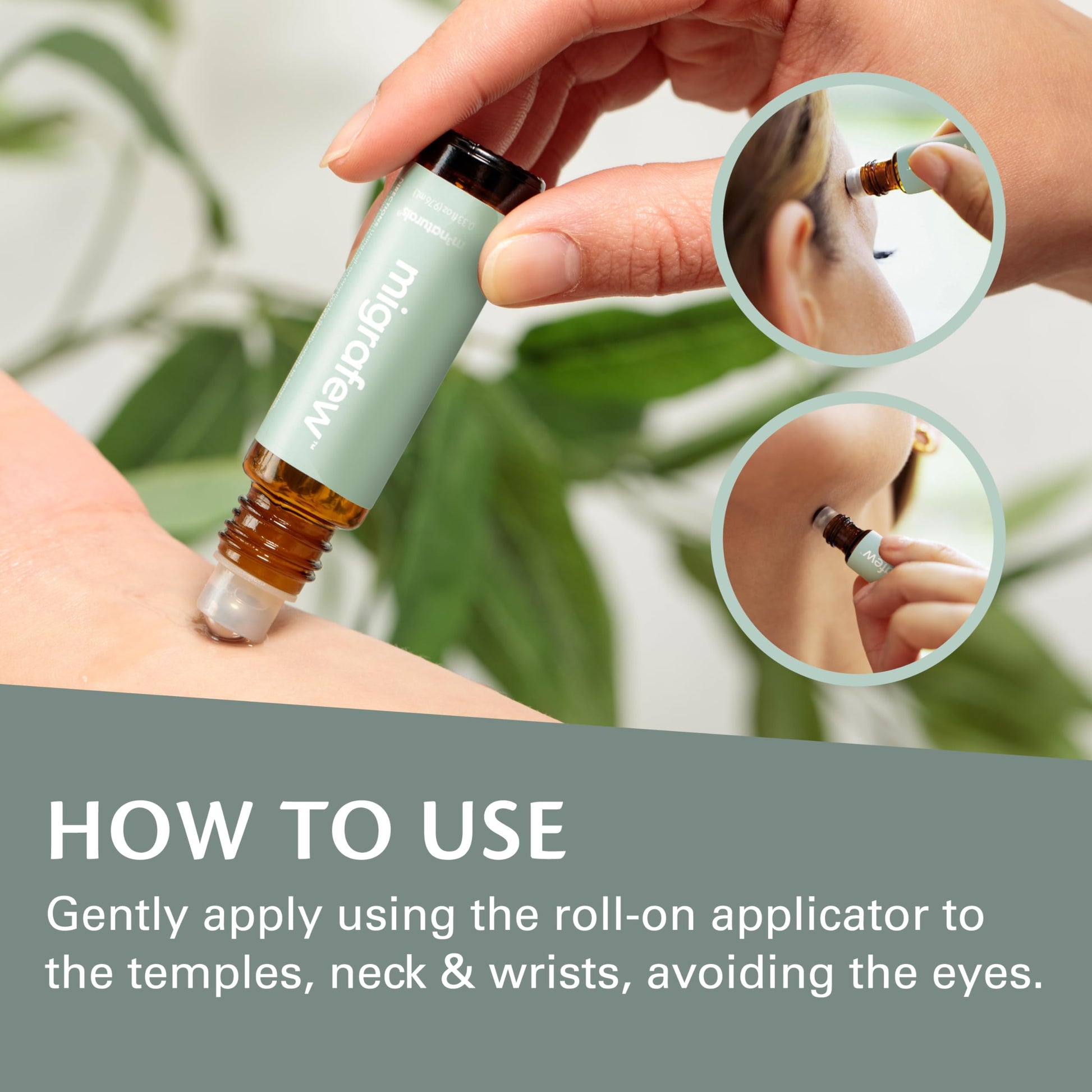 MigraFew Aromatherapy Migraine Roll On | Compact Headache Relief with Cooling Metal Roller for Head Tension and Pressure, Made with Peppermint, Spearmint and Lavender Essential Oils (Pack of 2) by M3 M3 Naturals uk supplements