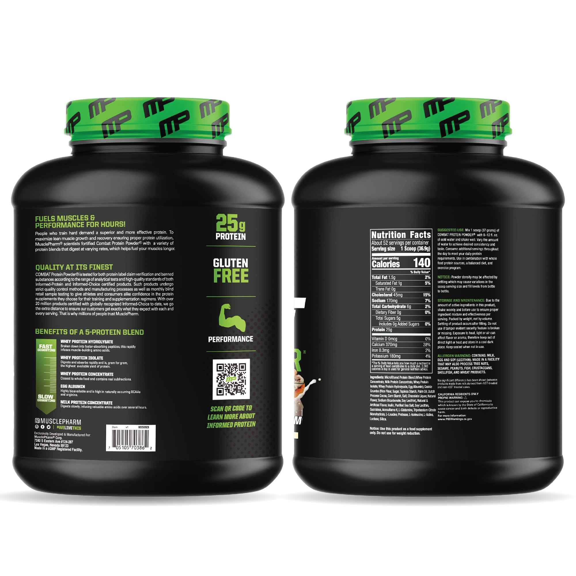 MusclePharm Combat Protein Powder, Chocolate Milk - 4 lb - Gluten Free - 52 Servings Muscle Pharm uk supplements