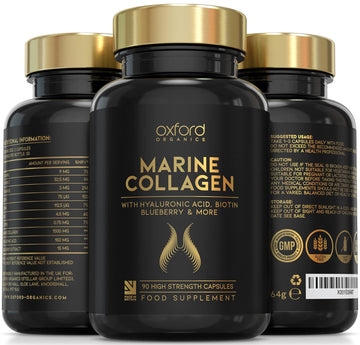 Advanced Marine Collagen Capsules | 1735mg Superfood & Vitamin Boosted Complex for Glowing Hair, Skin & Nails Oxford Organics uk supplements