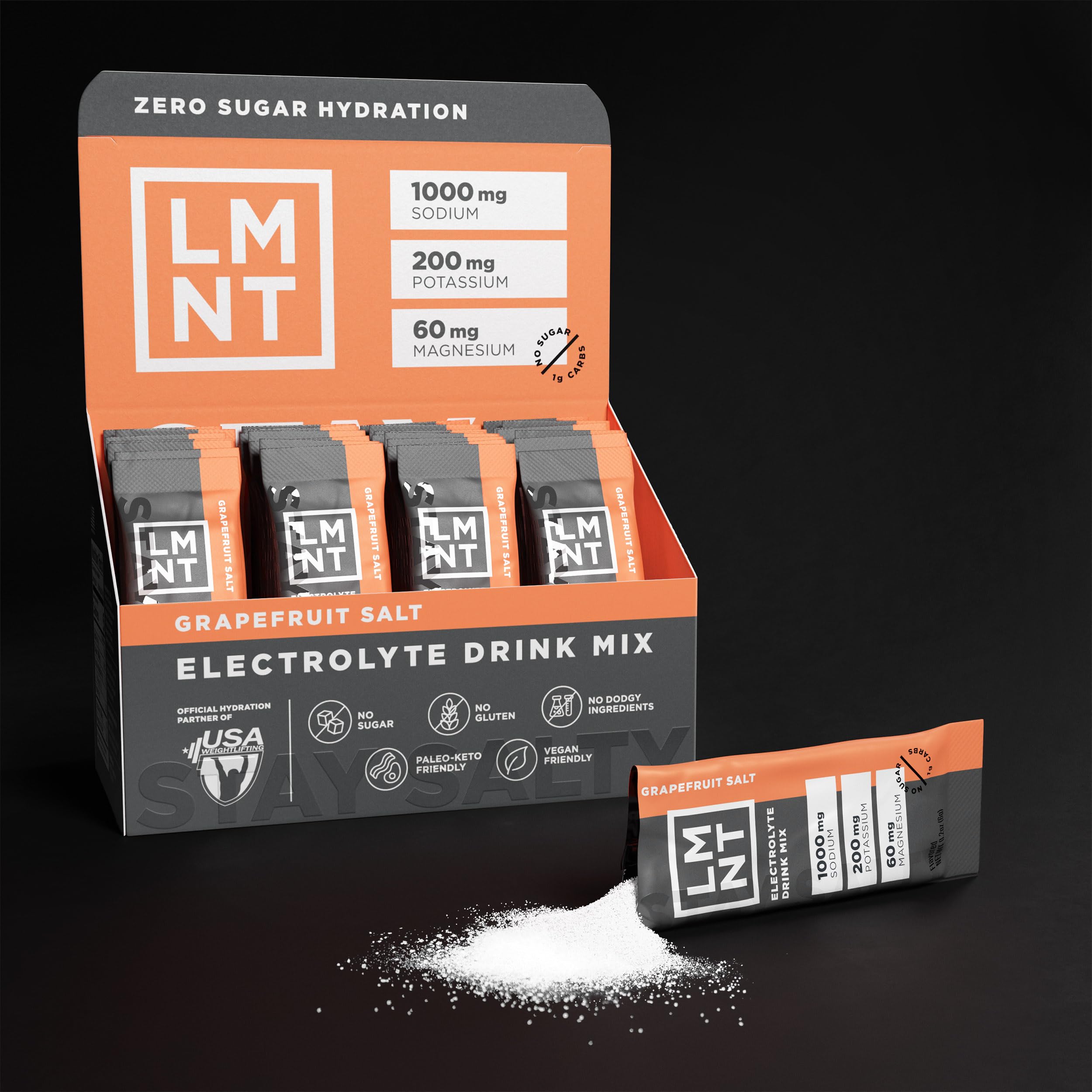 LMNT Zero Sugar Electrolytes - Grapefruit Salt | Drink Mix | 30 Count Drink LMNT uk supplements
