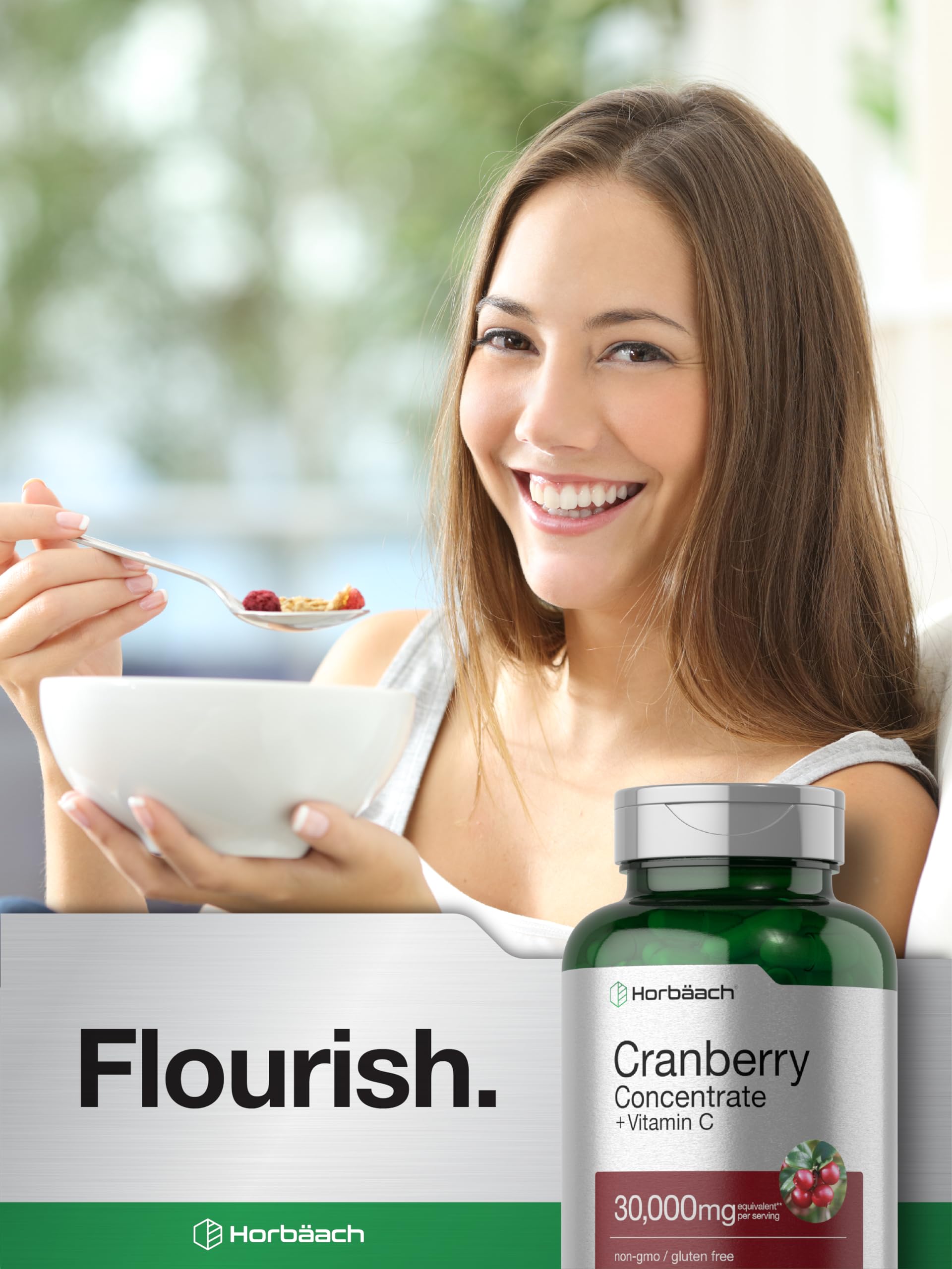 Cranberry Concentrate Extract Pills + Vitamin C | 30,000mg | 120 Capsules | Triple Strength Horbäach uk supplements