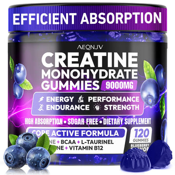 AEQNJV Creatine Gummies Monohydrate Complex for Men & Women, 9000MG Creatine Pre-Workout Supplement Enhance Muscle Strength Recovery Cognitive Health & Memory, 120 Gummies Sugar Free Vegan Non-GMO AEQNJV uk supplements