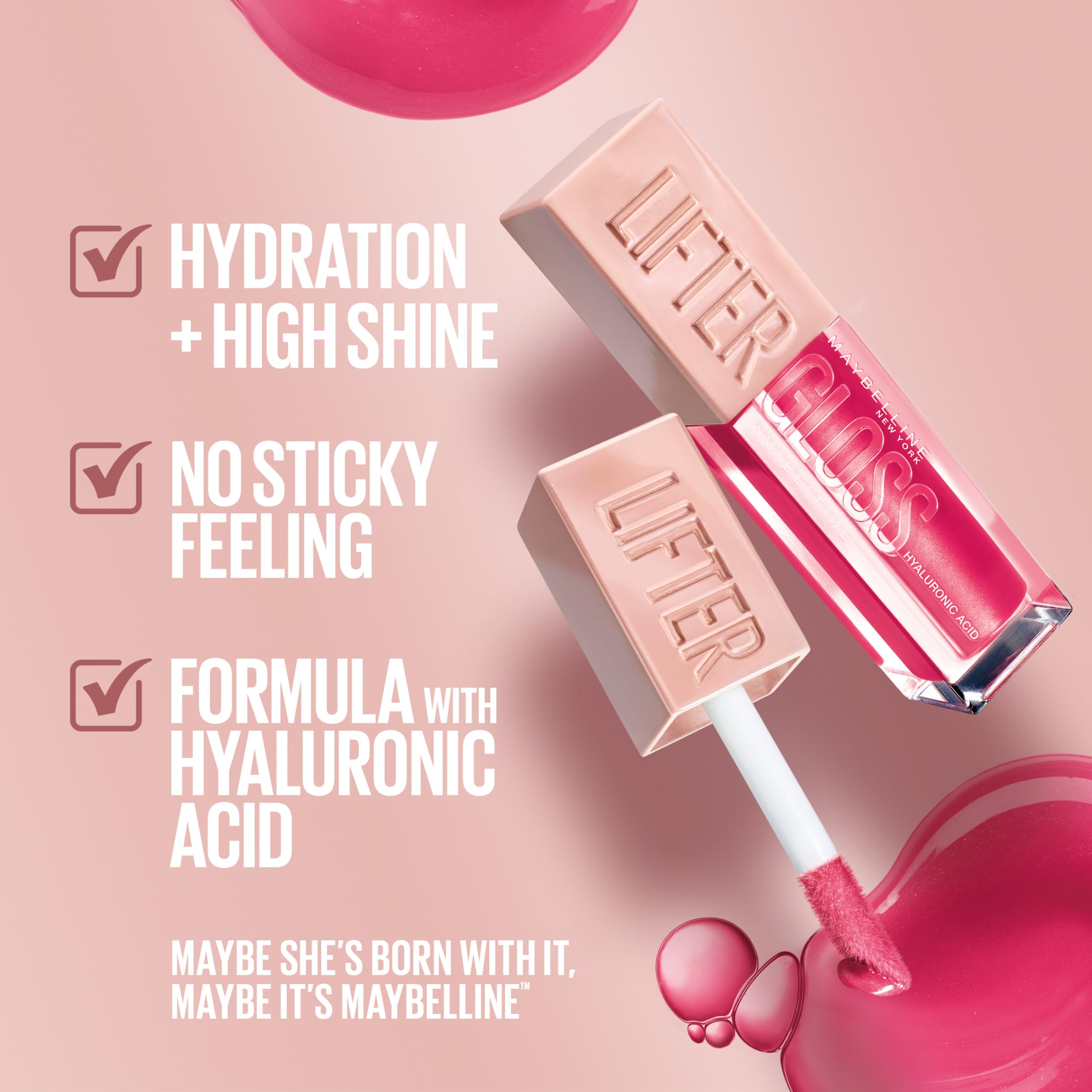 Maybelline Lifter Gloss, Hydrating Lip Gloss with Hyaluronic Acid, High Shine for Plumper Looking Lips, Opal, Pink Neutral, 0.18 Ounce MAYBELLINE uk supplements
