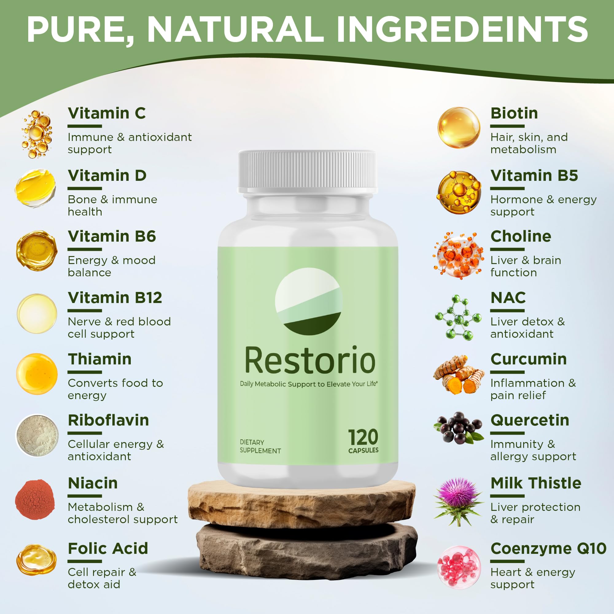 Restorio™ Metabolic Health Support Capsules - Liver & Inflammation Support - Hangover Prevention - Exercise Recovery - 120 Capsules Restorio uk supplements