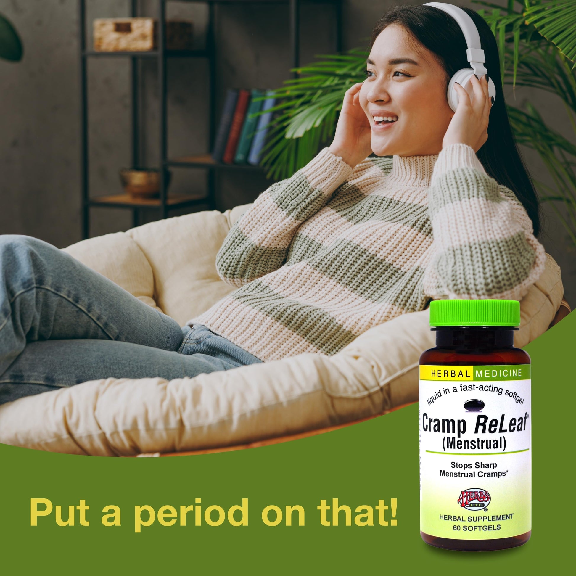 Herbs Etc. Cramp ReLeaf (Menstrual) - Abdominal Muscle Support - Herbal Supplement to Aid Menstrual Health - Period Cramp Support with Black Haw, Cramp Bark and Bethroot - 60 Softgels (60 Servings) Herbs Etc. uk supplements