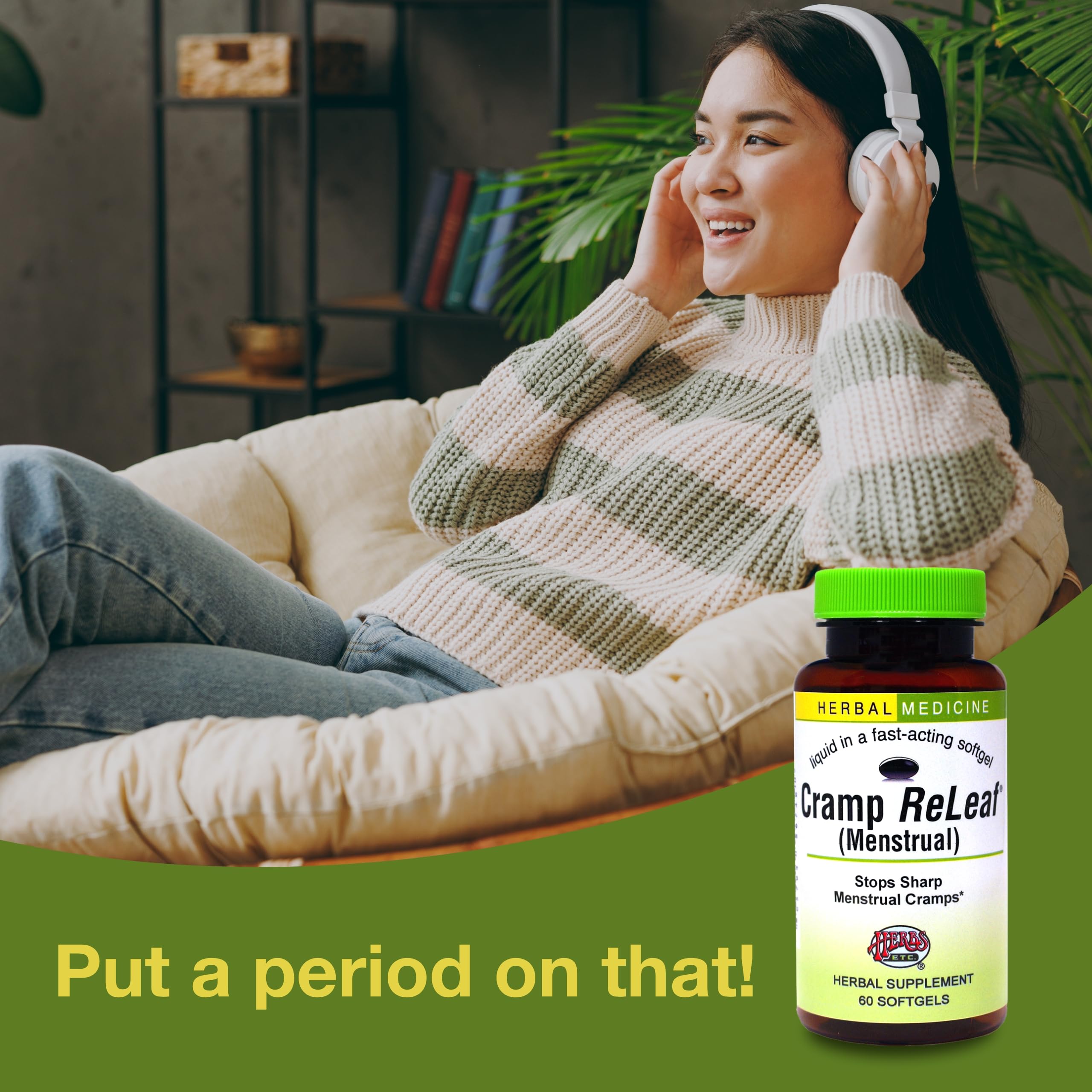 Herbs Etc. Cramp ReLeaf (Menstrual) - Abdominal Muscle Support - Herbal Supplement to Aid Menstrual Health - Period Cramp Support with Black Haw, Cramp Bark and Bethroot - 60 Softgels (60 Servings) Herbs Etc. uk supplements