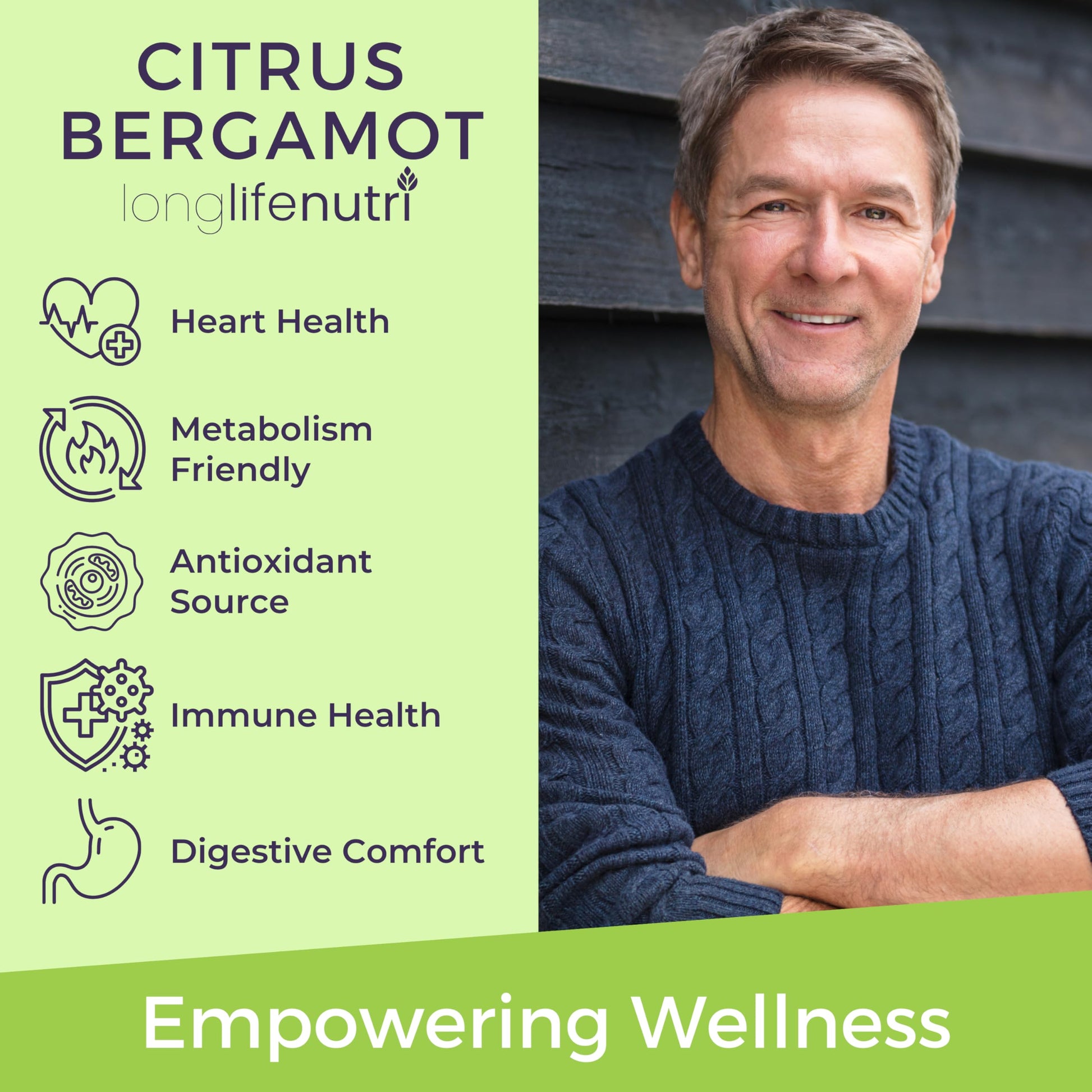 LongLifeNutri Citrus Bergamot Extract 500mg - 120 Vegetarian Capsules, 40% Polyphenolic Flavanones, 4-Month Supply, Plant-Based Anti-Oxidant, Tested, Made in USA LongLifeNutri uk supplements