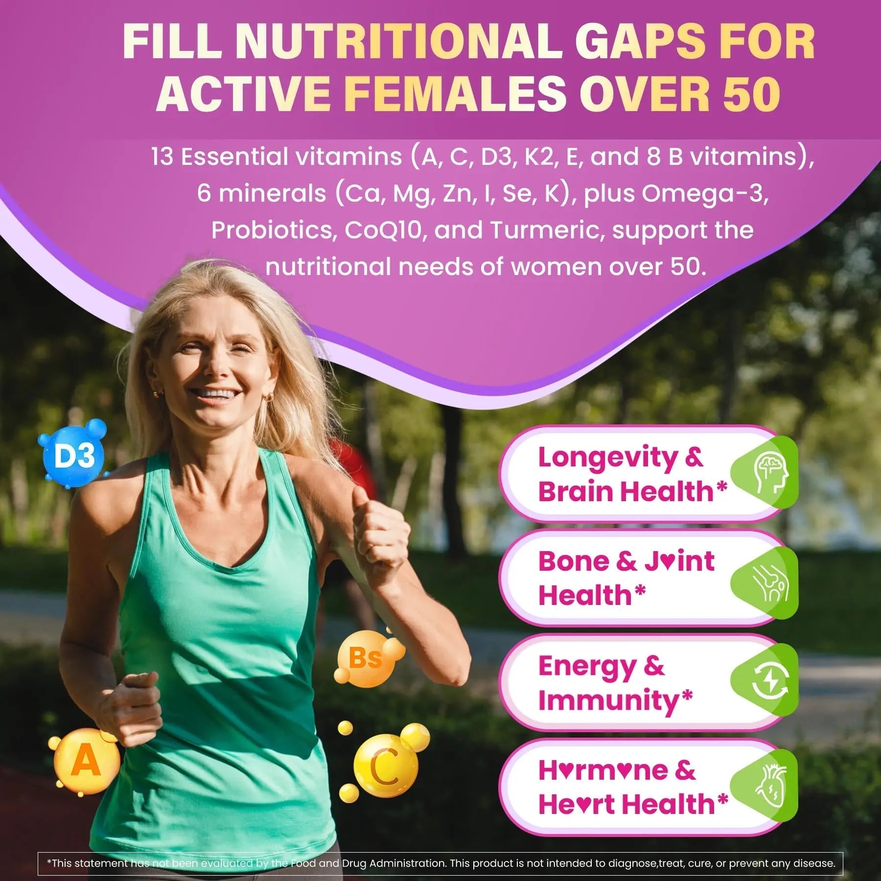 Multivitamin for Women 50 Plus Gummies, Vegan Omega 3, Methylfolate, Calcium, D3 K2, CoQ10, Daily Vitamin A C E, Methylated B12, Biotin, B Complex Nextdia uk supplements