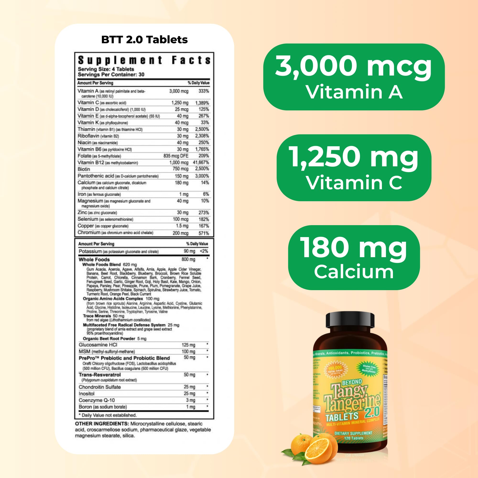 Youngevity Beyond Tangy Tangerine 2.0 Multi-Vitamin & Mineral Complex - Made with Natural & Whole Foods | 160,000 ORAC | 120 Tablets - 2-Pack Youngevity uk supplements