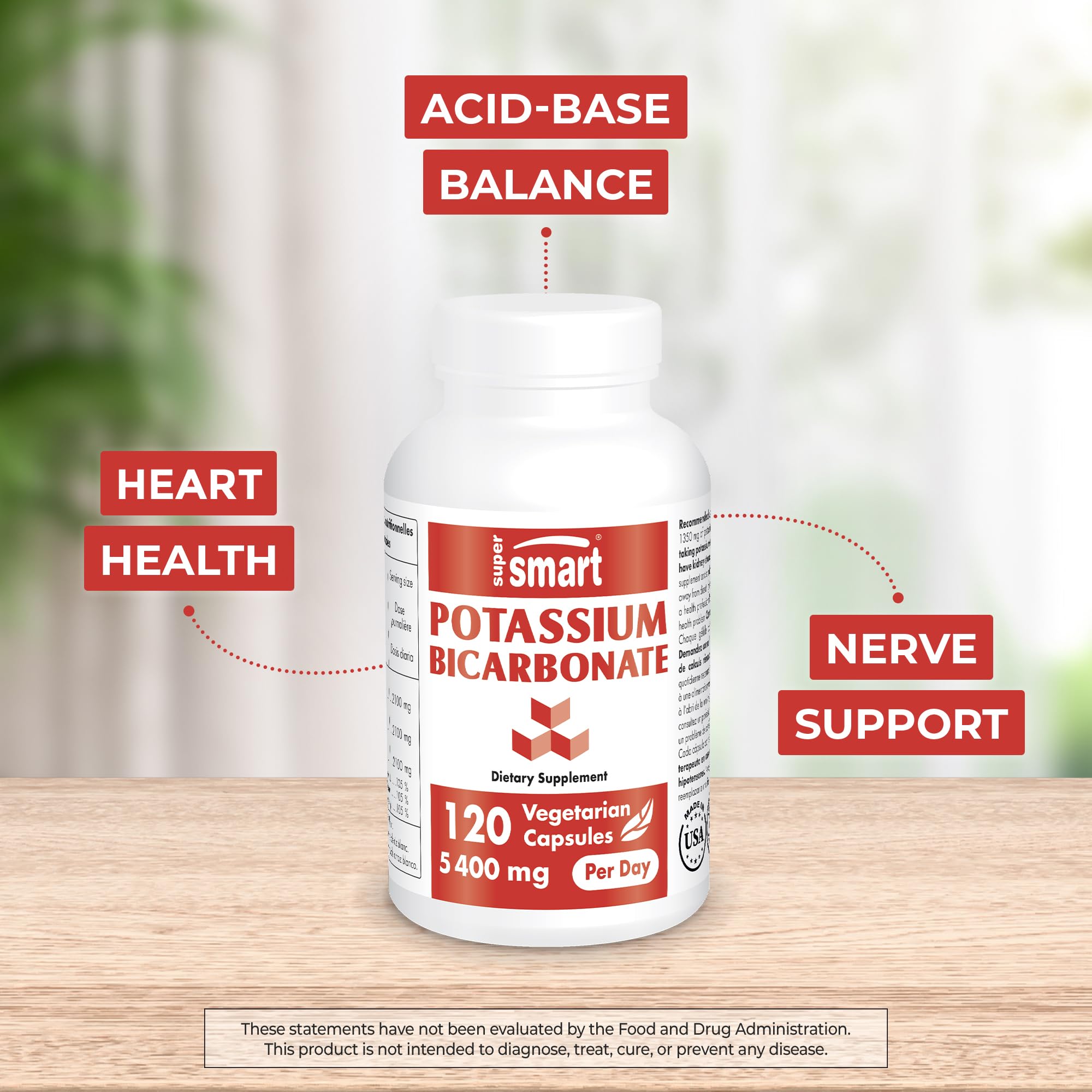 Supersmart - Potassium Bicarbonate 5400mg per Day (High Dose) - Electrolyte Mineral Supersmart uk supplements