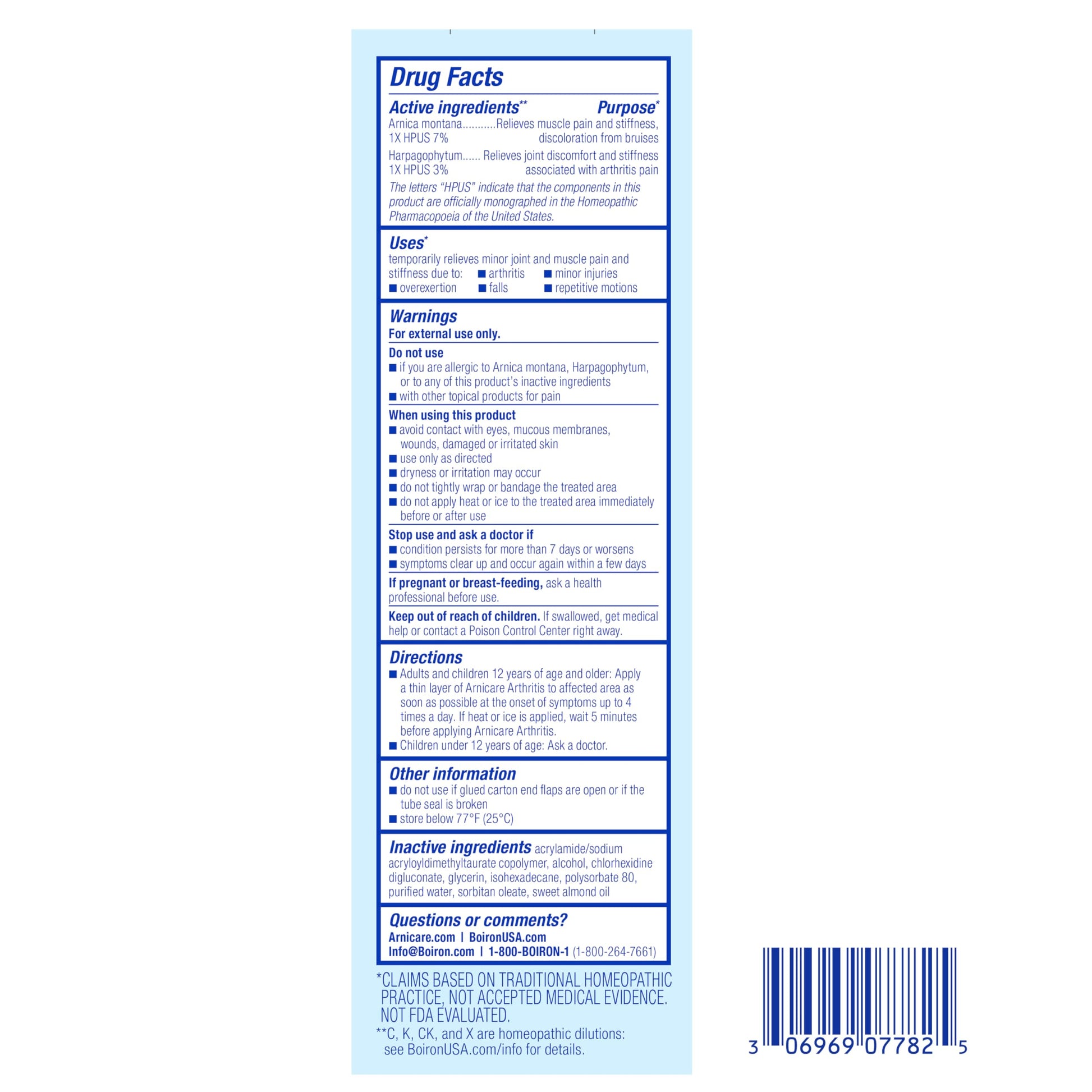Boiron Arnicare Arthritis Cream for Pain Relief of Knees, Hands, Wrists, Elbows, Joints & Muscles – Quickly Absorbed & Fragrance-Free – 4.2 oz Boiron uk supplements