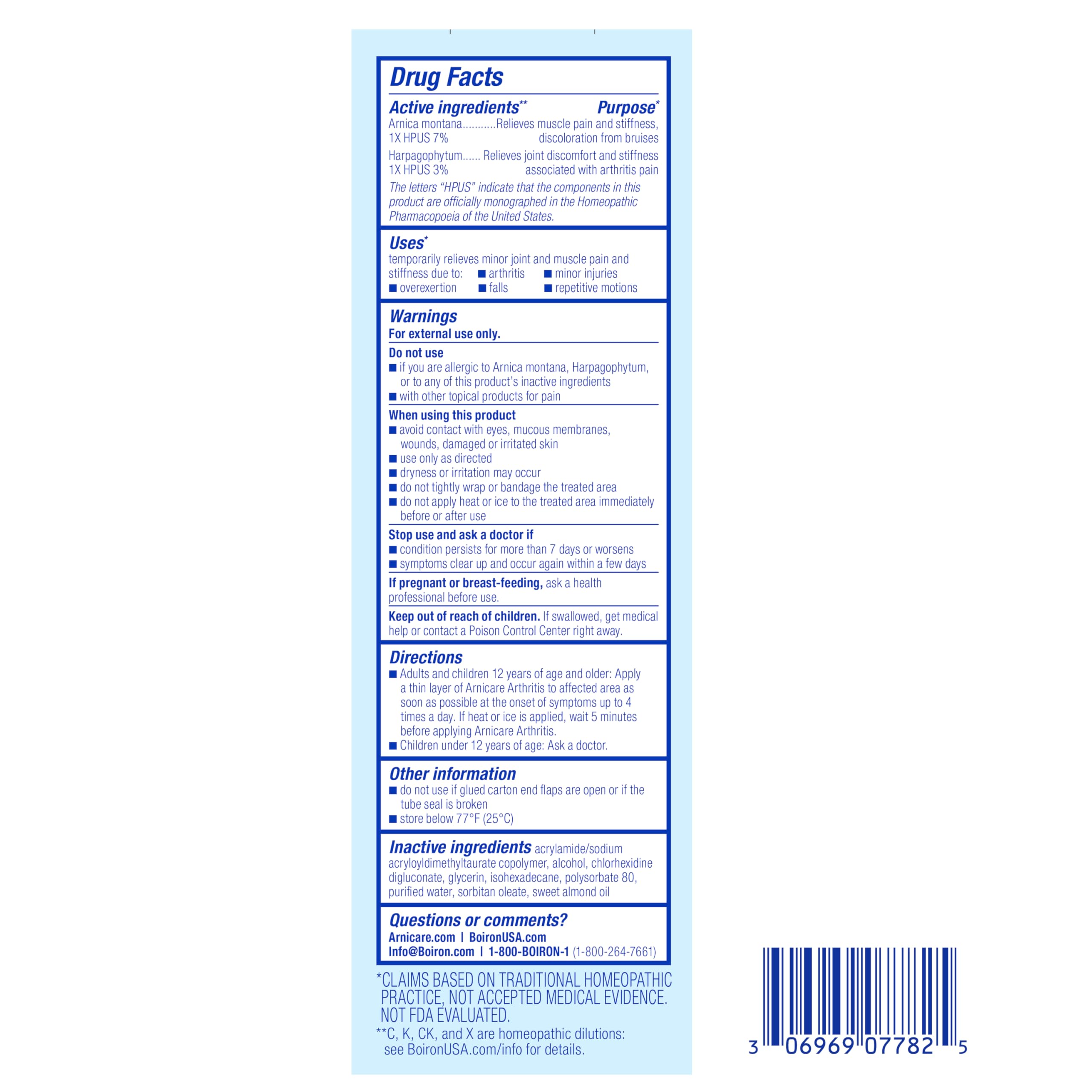 Boiron Arnicare Arthritis Cream for Pain Relief of Knees, Hands, Wrists, Elbows, Joints & Muscles – Quickly Absorbed & Fragrance-Free – 4.2 oz Boiron uk supplements