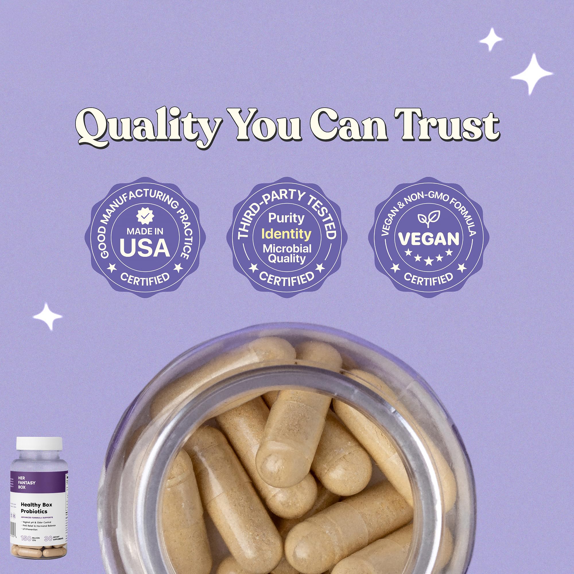 Her Fantasy Box | Healthy Box | Vaginal Probiotics for Women – Prebiotics + Advanced Lactobacillus Blend – Hormonal Balance, PMS Relief – Feminine Health Support with Cranberry & D-Mannose Her Fantasy Box uk supplements