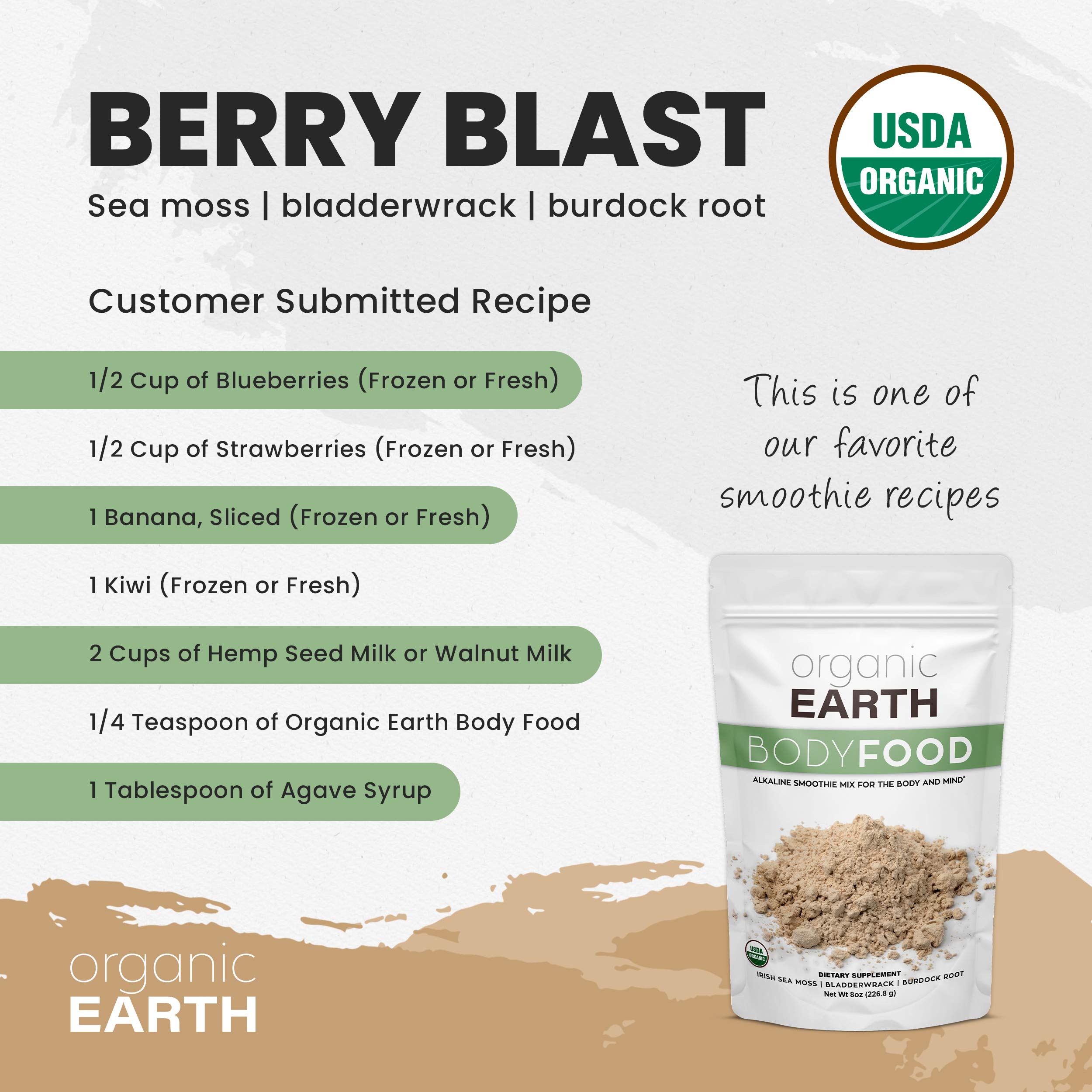 Organic Earth Irish Sea Moss Powder 8oz - Wildcrafted Sea Moss Organic with Bladderwrac Organic Earth uk supplements