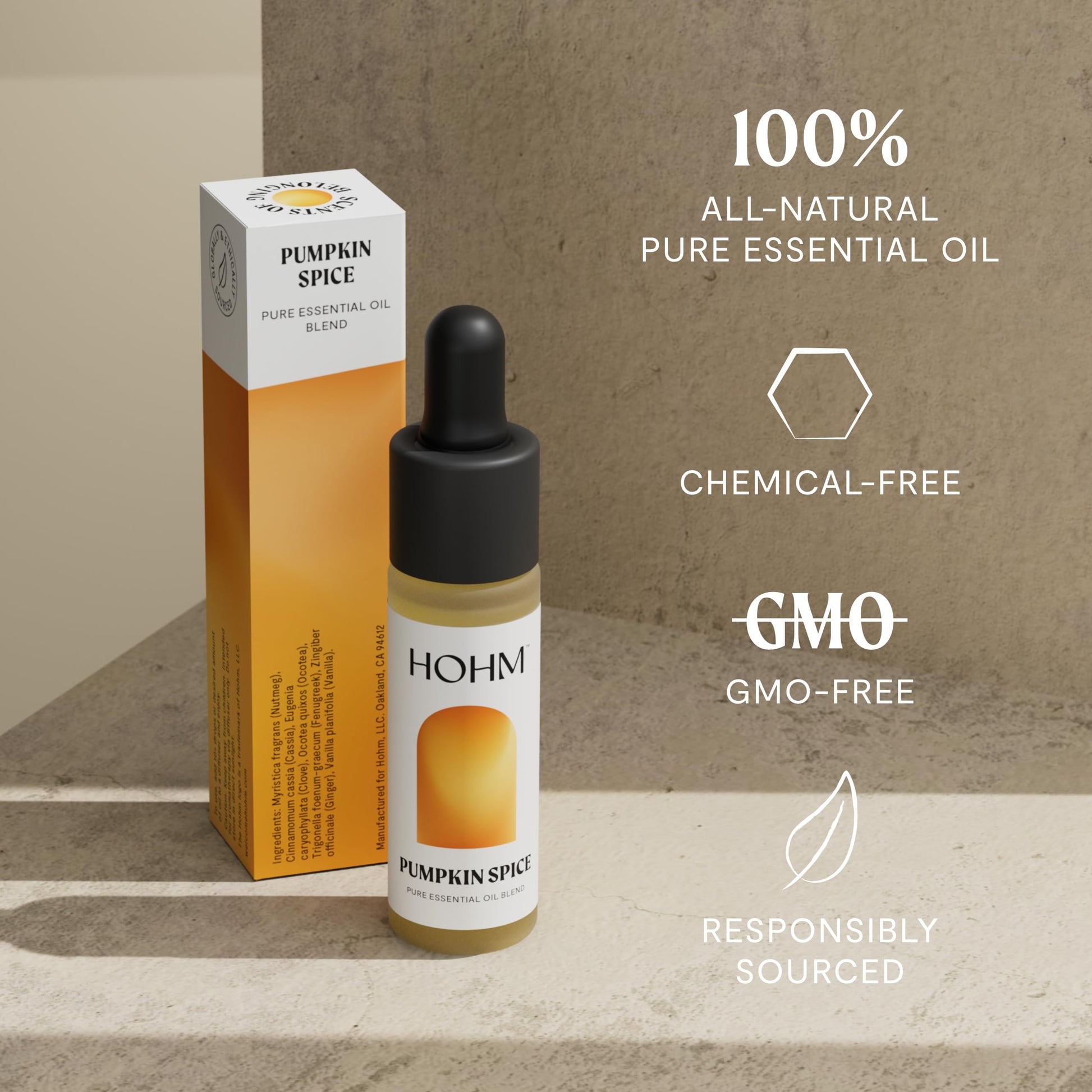 Hohm Pumpkin Spice Essential Oil Blend - Natural, Pure Essential Oil for Your Home Diffuser Hohm uk supplements