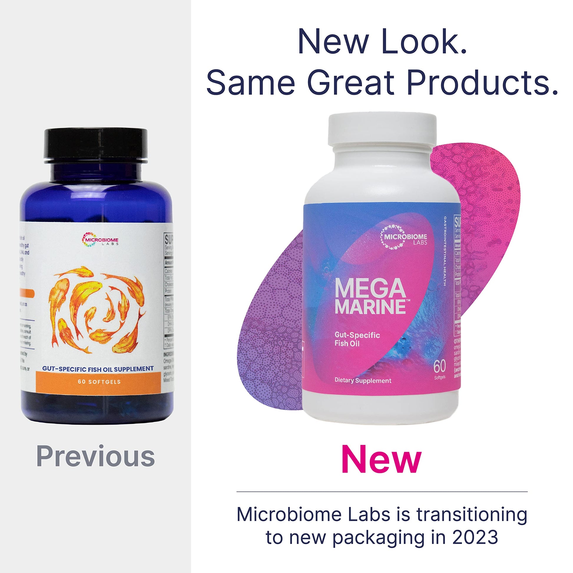 Microbiome Labs MegaMarine Omega 3 Fish Oil Supplements - Gut-Specific EPA DHA Omega 3 Supplement with DPA for Gut Health - Support Immune & Gut Barrier Function (60 Softgels) Microbiome Labs uk supplements