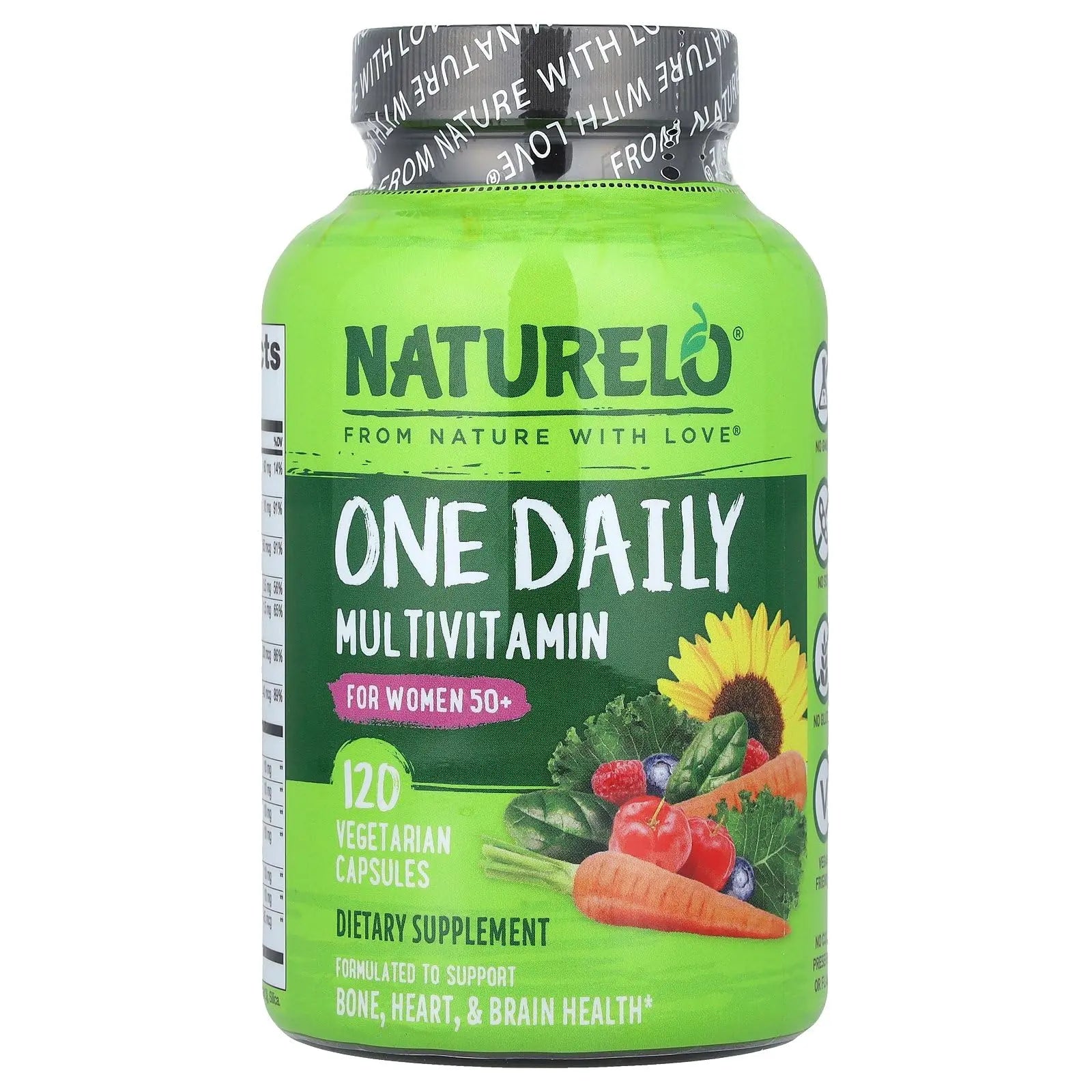 NATURELO One Daily Multivitamin for Men 50+, 120 Capsules One Daily Multivitamin for Women 50+ (Iron Free), 120 Capsules - 4 Month Supply Bundle NATURELO uk supplements