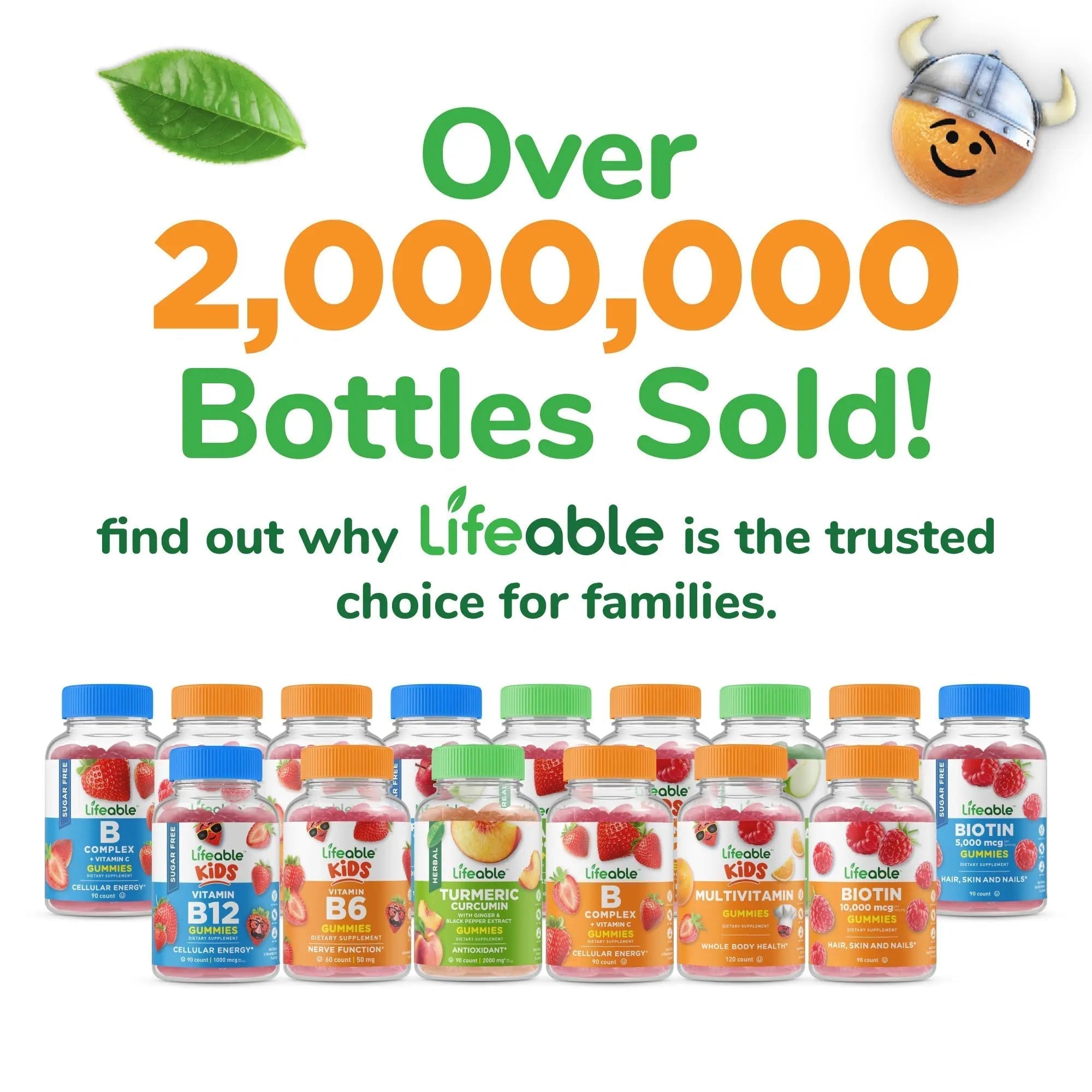 Lifeable Kids Multivitamin Gummies | Great Tasting Multivitamin for Kids | with Vitamins A, C, D, E, B6, B12, Zinc, Biotin Lifeable uk supplements