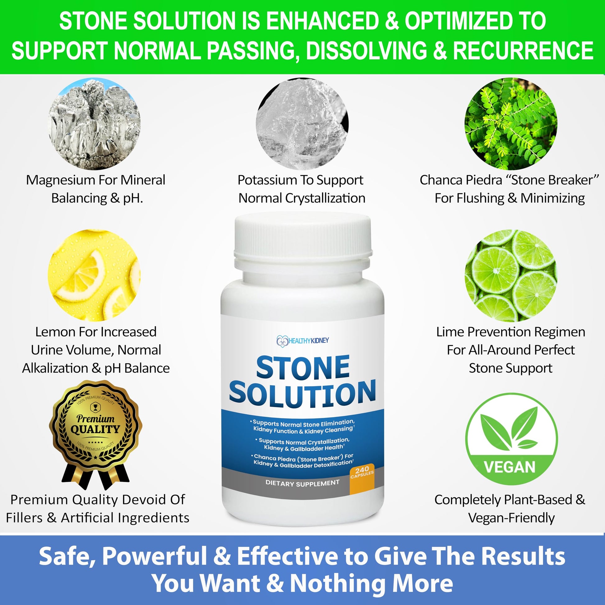 Stone Solution Capsules- Natural Dissolver, Kidney Stone Support & Kidney Cleanser Chanca Piedra Stone Breaker Gallbladder Cleanse, Flush & Stop Recurrence, Stone Relief 60 Servings Kidney Restore uk supplements