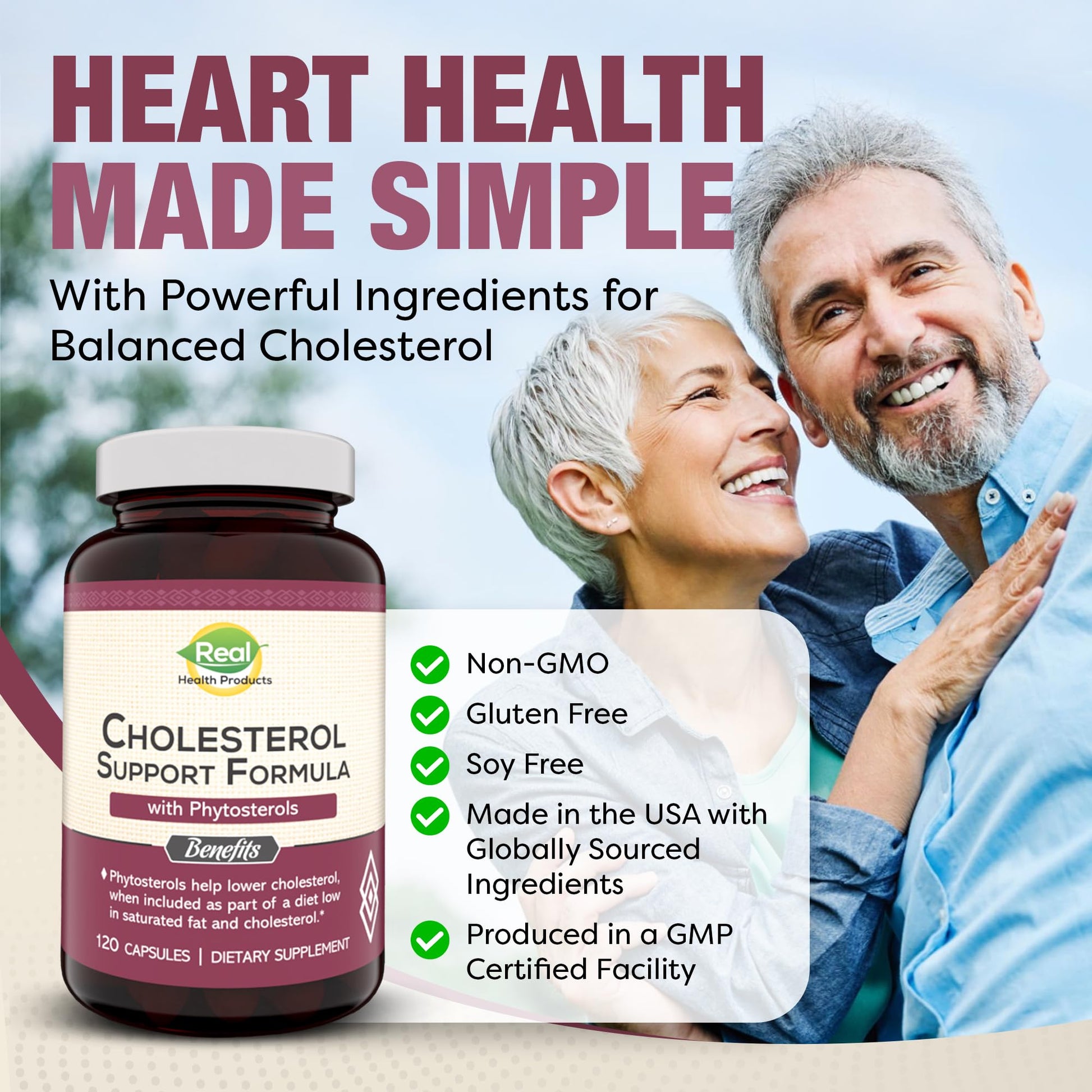 Advanced Cholesterol Health Complex with Plant Sterols. Cholesterol & Lipid Support Supplement for Healthy Heart & Cholesterol Levels for Men & Women. 120 Capsules RHP uk supplements