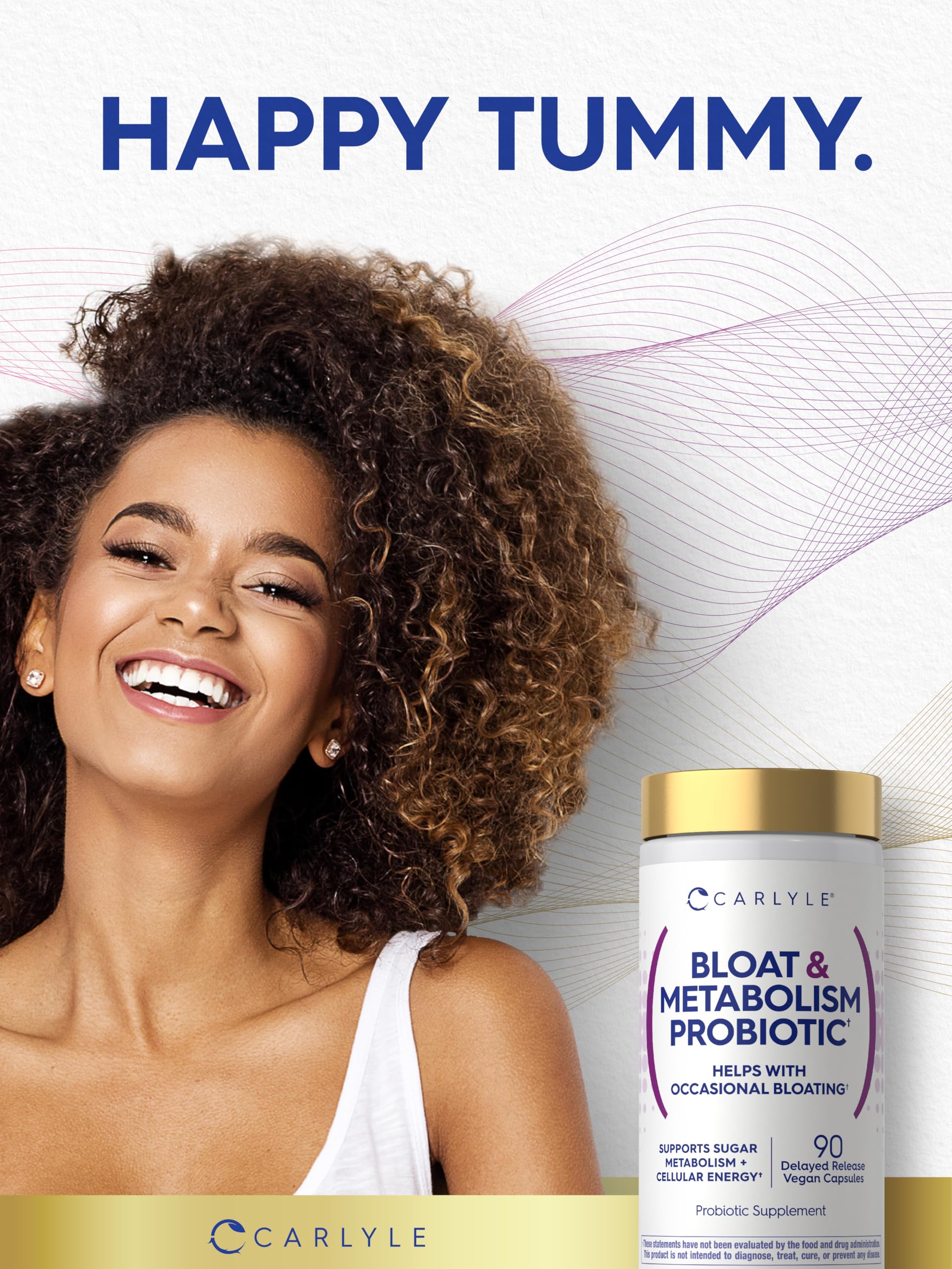 Carlyle Bloat and Metabolism Probiotic | 90 Capsules | Bloating Relief Formula | Sugar & Cellular Energy Support | for Women and Men | Vegan, Non-GMO, Gluten Free Carlyle uk supplements