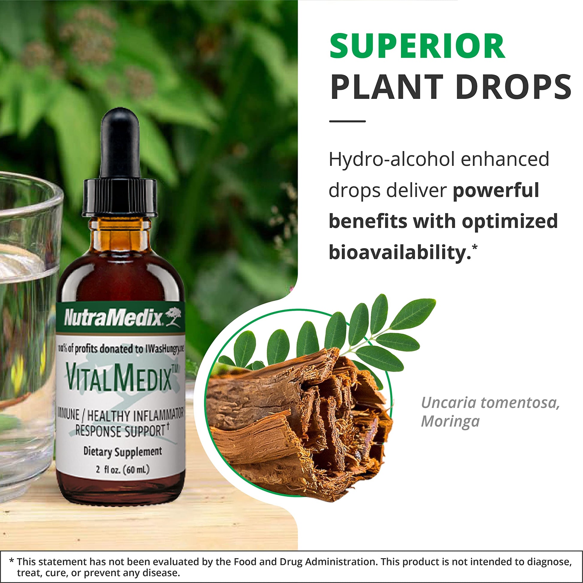 NutraMedix VitalMedix - Cat's Claw & Moringa Plant Extract - Daily Energy Supplement for Immune Health & Overall Vitality - Rich in Vitamins & Minerals (2oz) NutraMedix uk supplements
