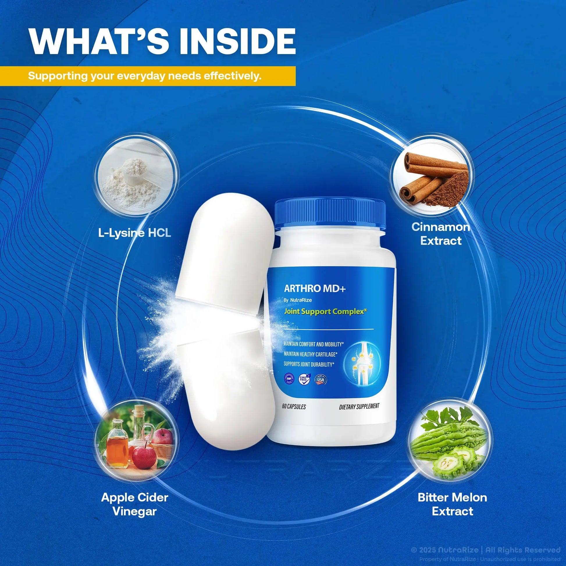 NutraRize (3 Pack) Arthro MD+ Capsules, Official Arthro MD Joint Support, All Natural Formula to Support Flexibility and Mobility, Premium Pills for Healthy Joints, Arthro M D Review (180 Capsules) NutraRize uk supplements