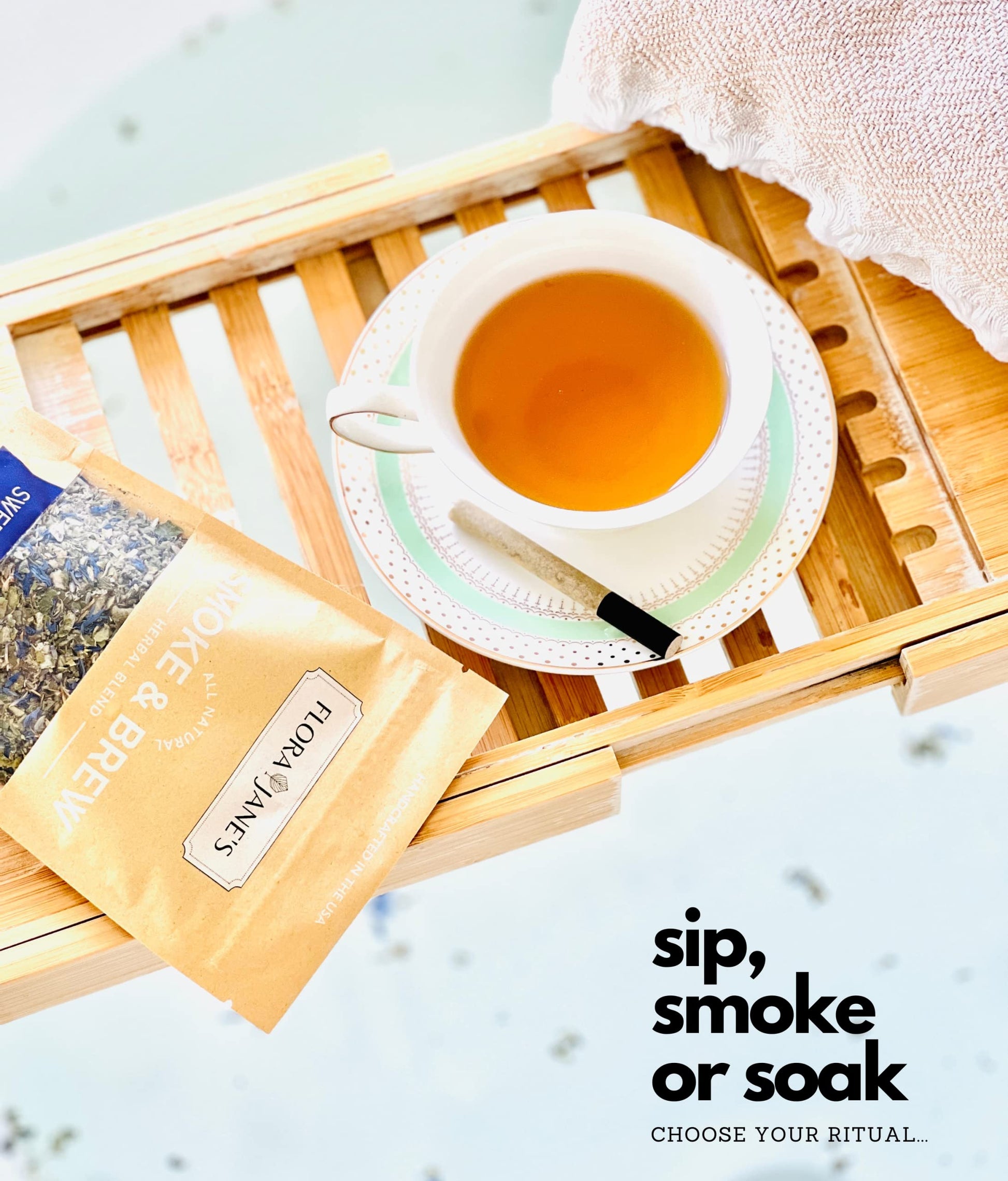 Smoke & Brew - Sweet Dreams Blend for Relaxation and Sleep - Caffiene Free Tea and Smoke Blend Flora Jane's uk supplements